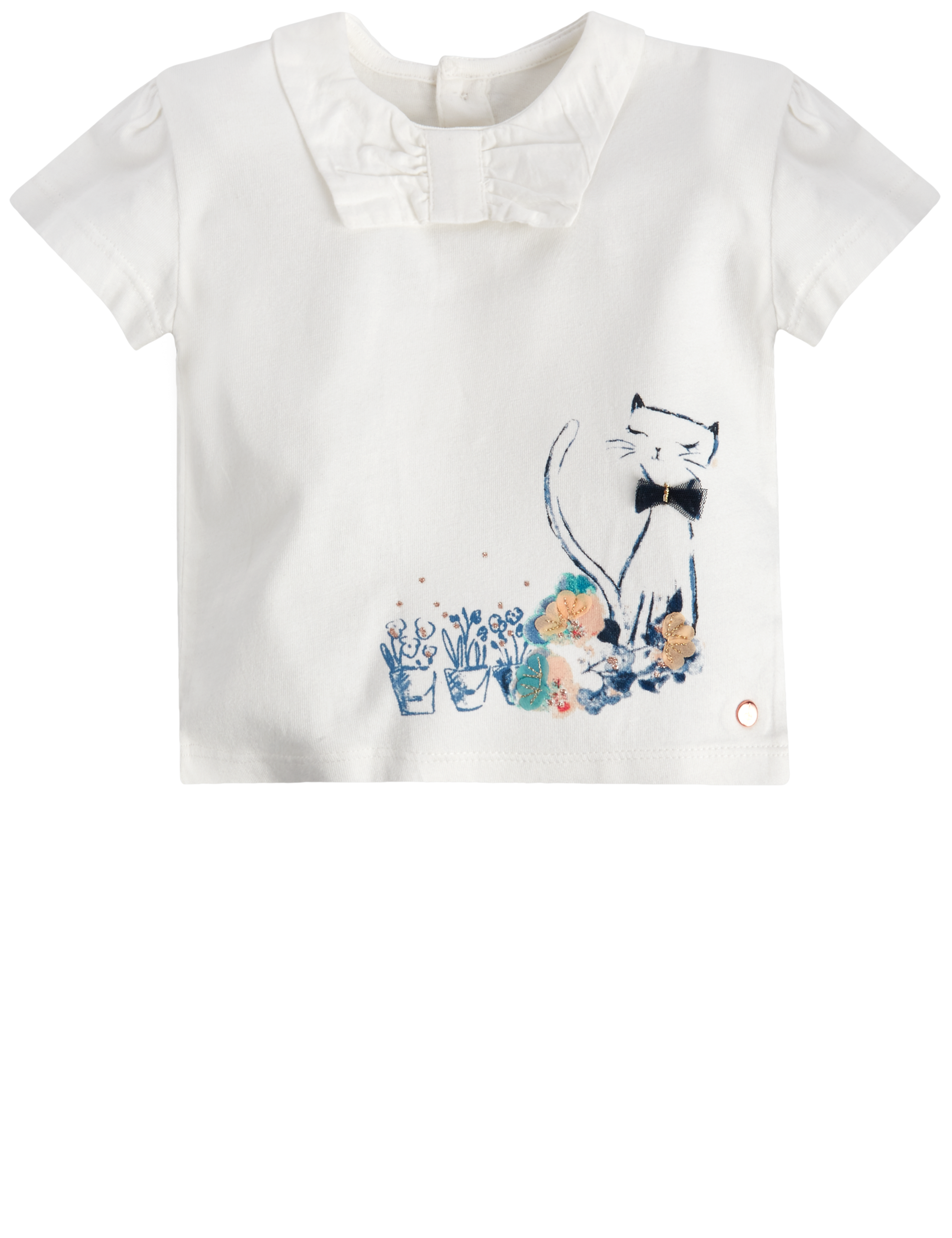 Bow Graphic Print T-Shirt with Modal 4 of 5