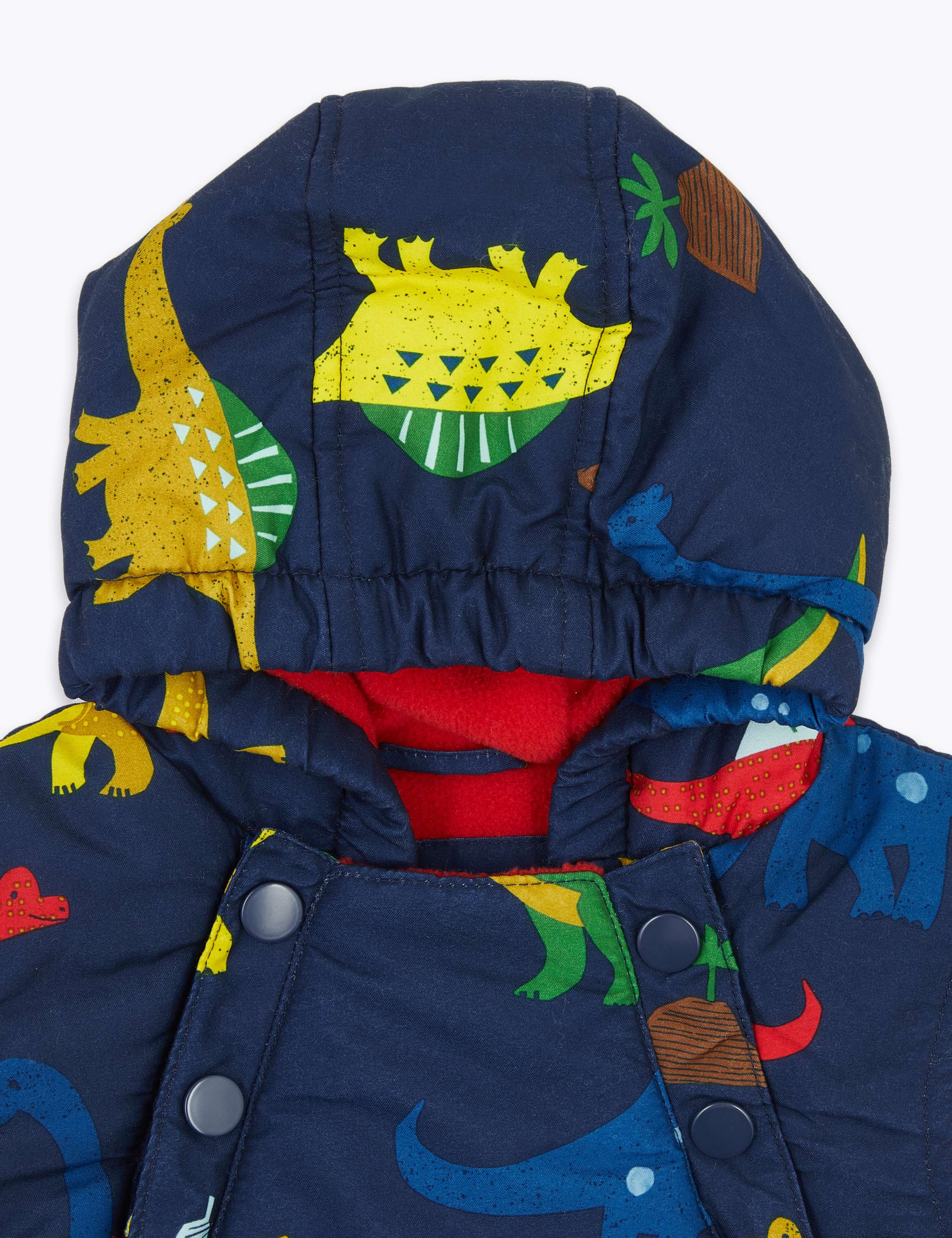 Hooded Padded Dinosaur Snowsuit (0-3 Yrs) 4 of 4