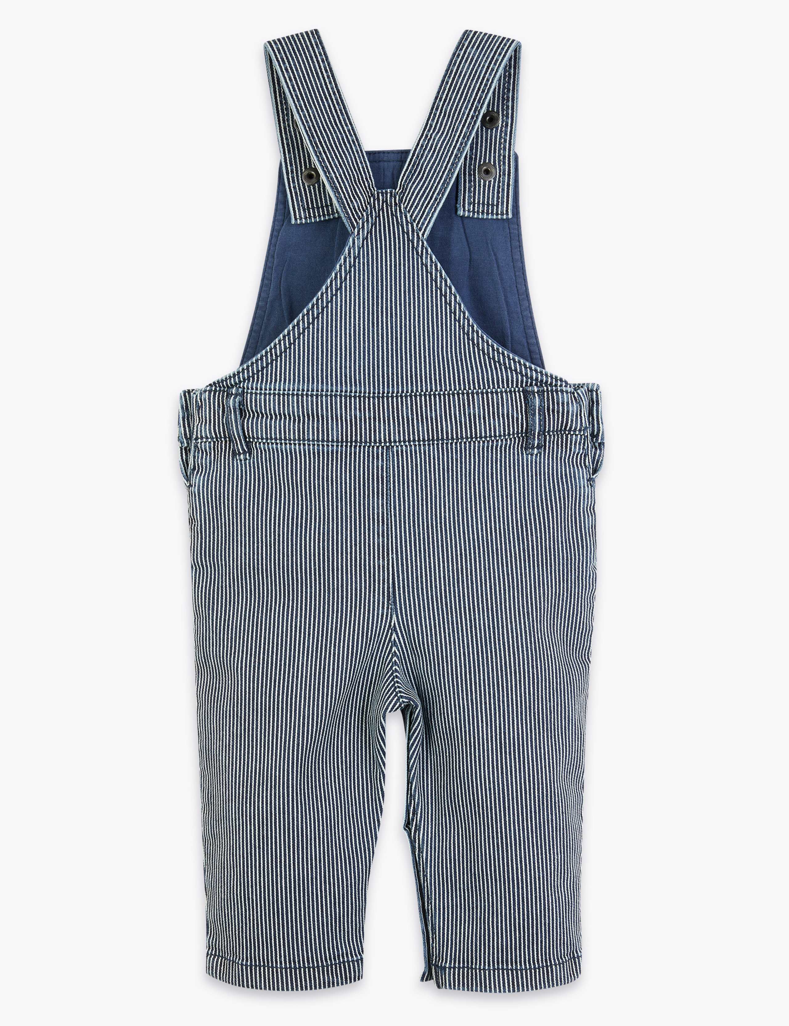 Cotton Striped Dungaree (0-3 Yrs) 2 of 3