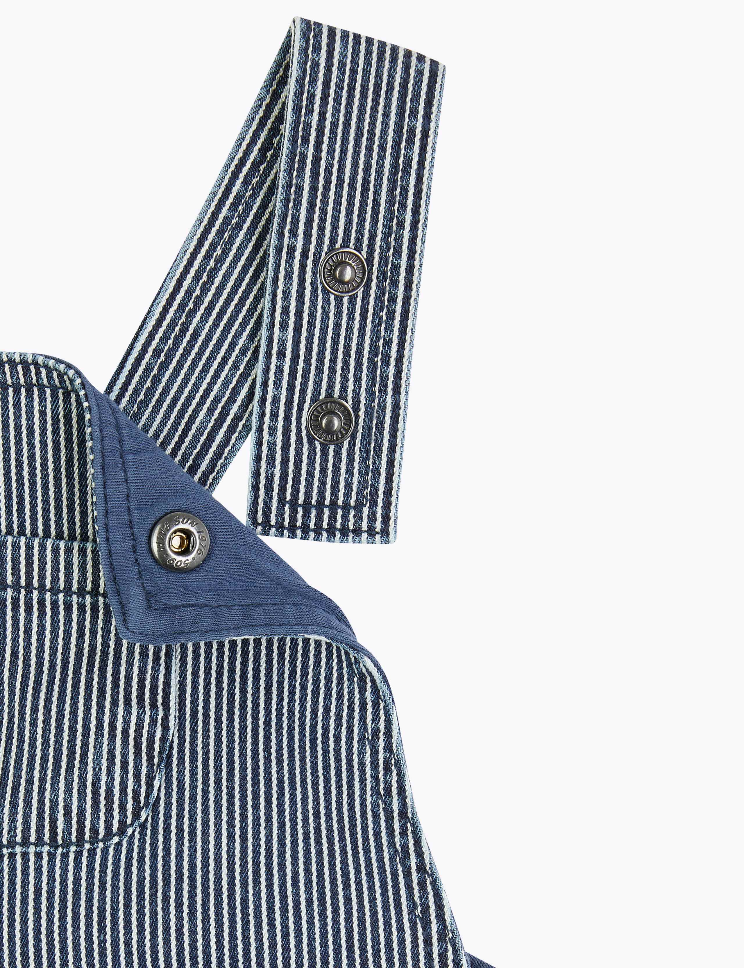 Cotton Striped Dungaree (0-3 Yrs) 3 of 3