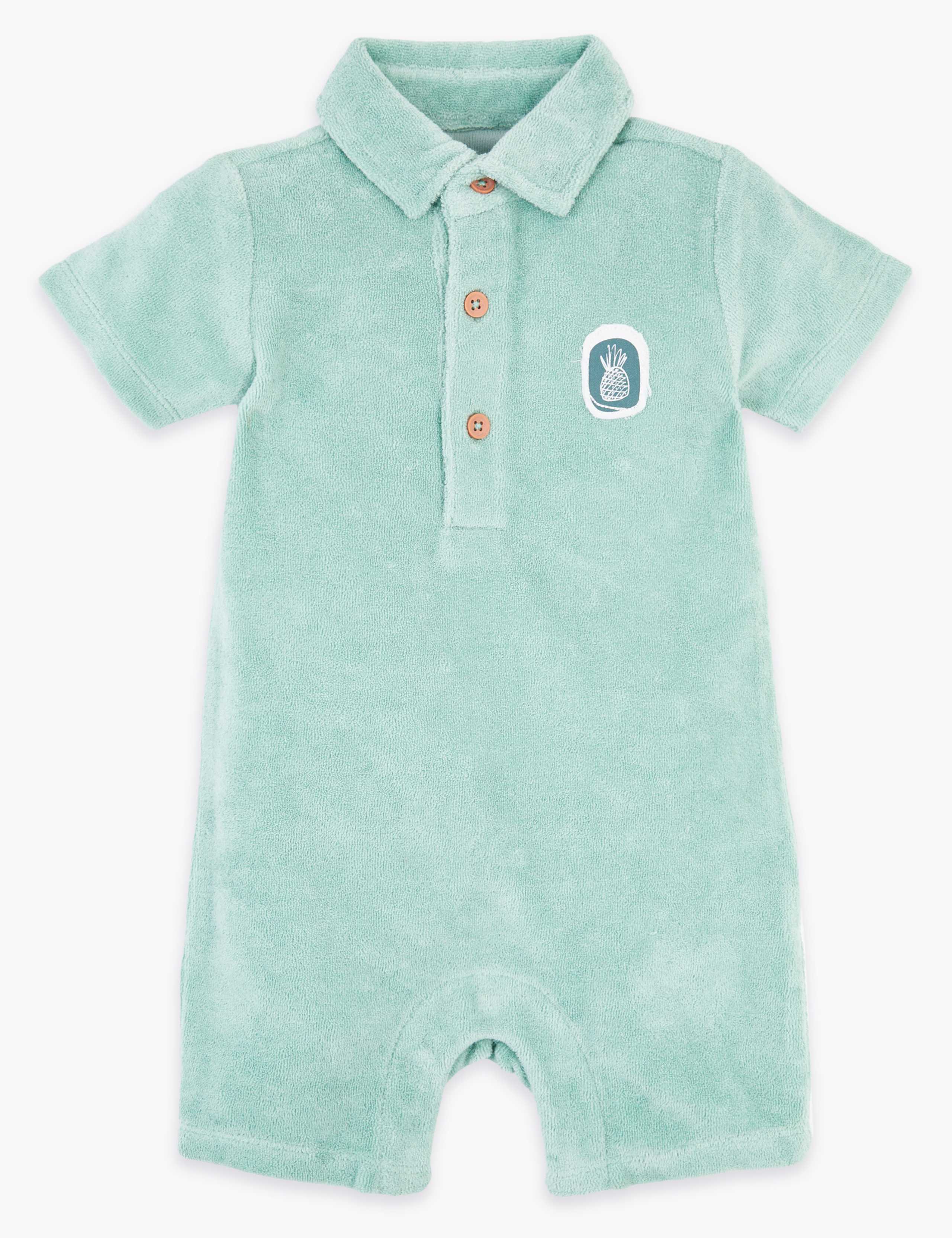 Cotton Pineapple Mock Romper (0-3 Yrs) 1 of 3