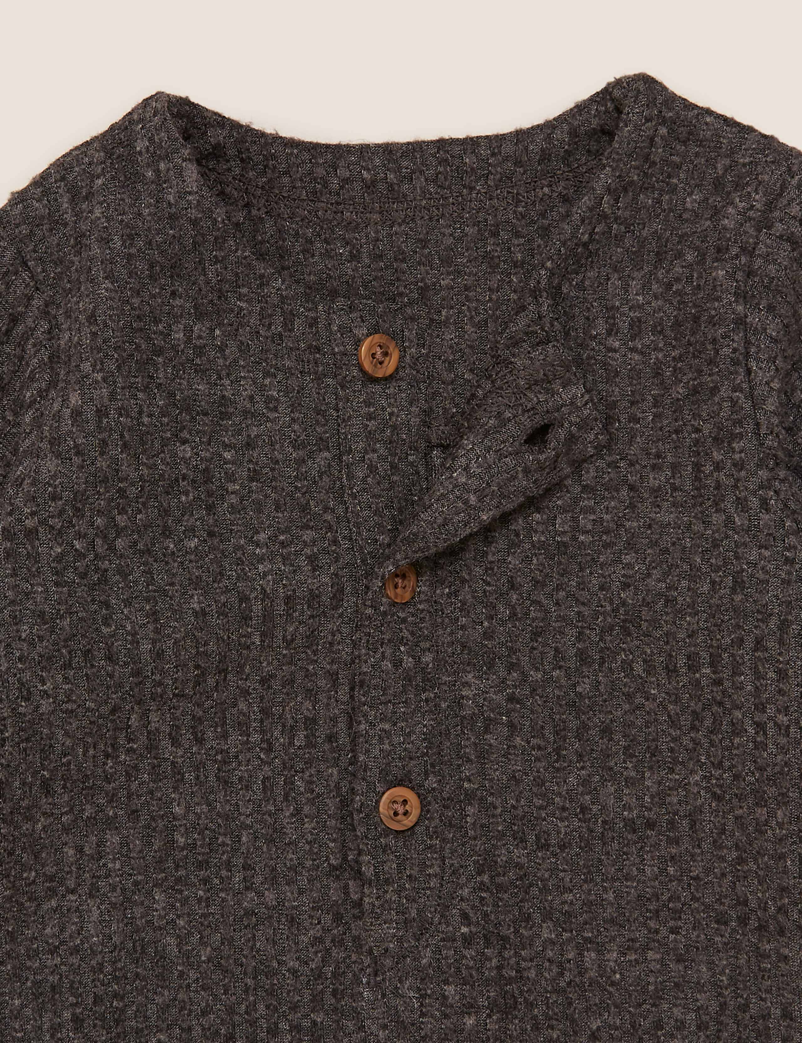 Textured Velour Romper (0-3 Yrs) 4 of 4
