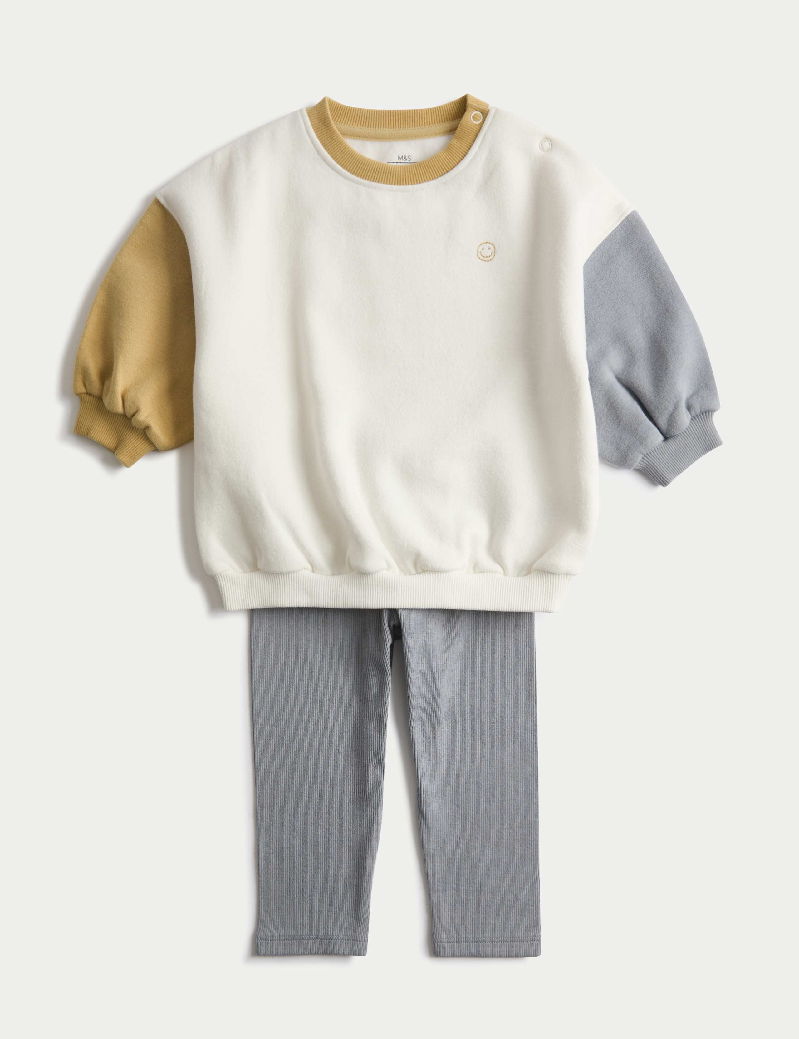 2 Piece Cotton Rich Top & Bottom Outfit (0-3 Yrs) 1 of 3