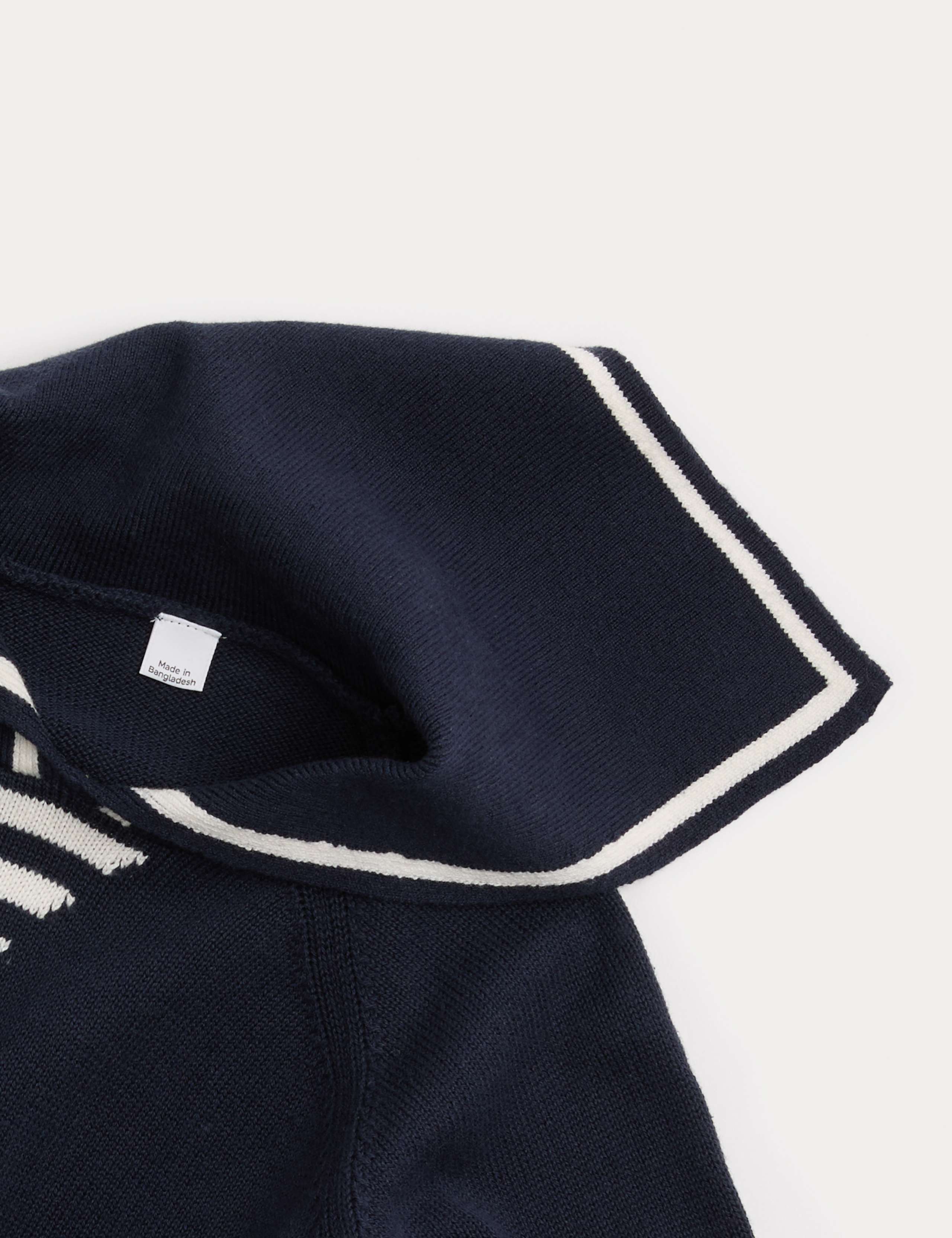 Pure Cotton Sailor Collar Knitted Jumper (0-3 Yrs) 3 of 3