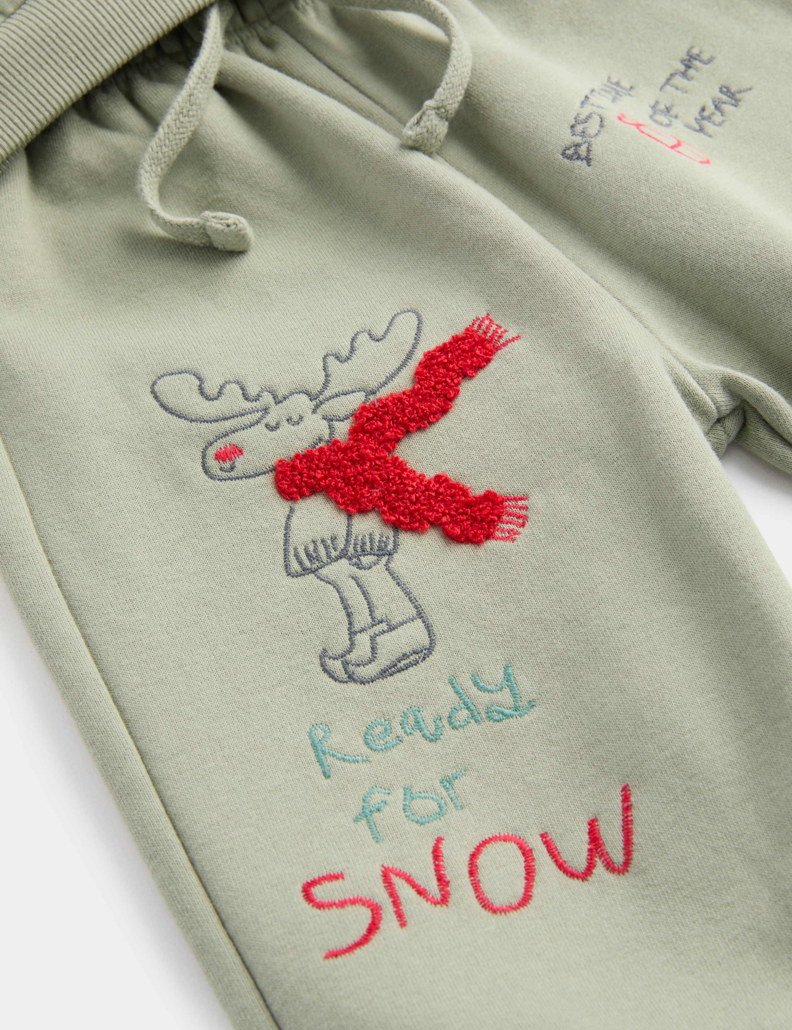 2pc Green Embroidered Xmas Sweat Outfit (0-3 Yrs) 3 of 3