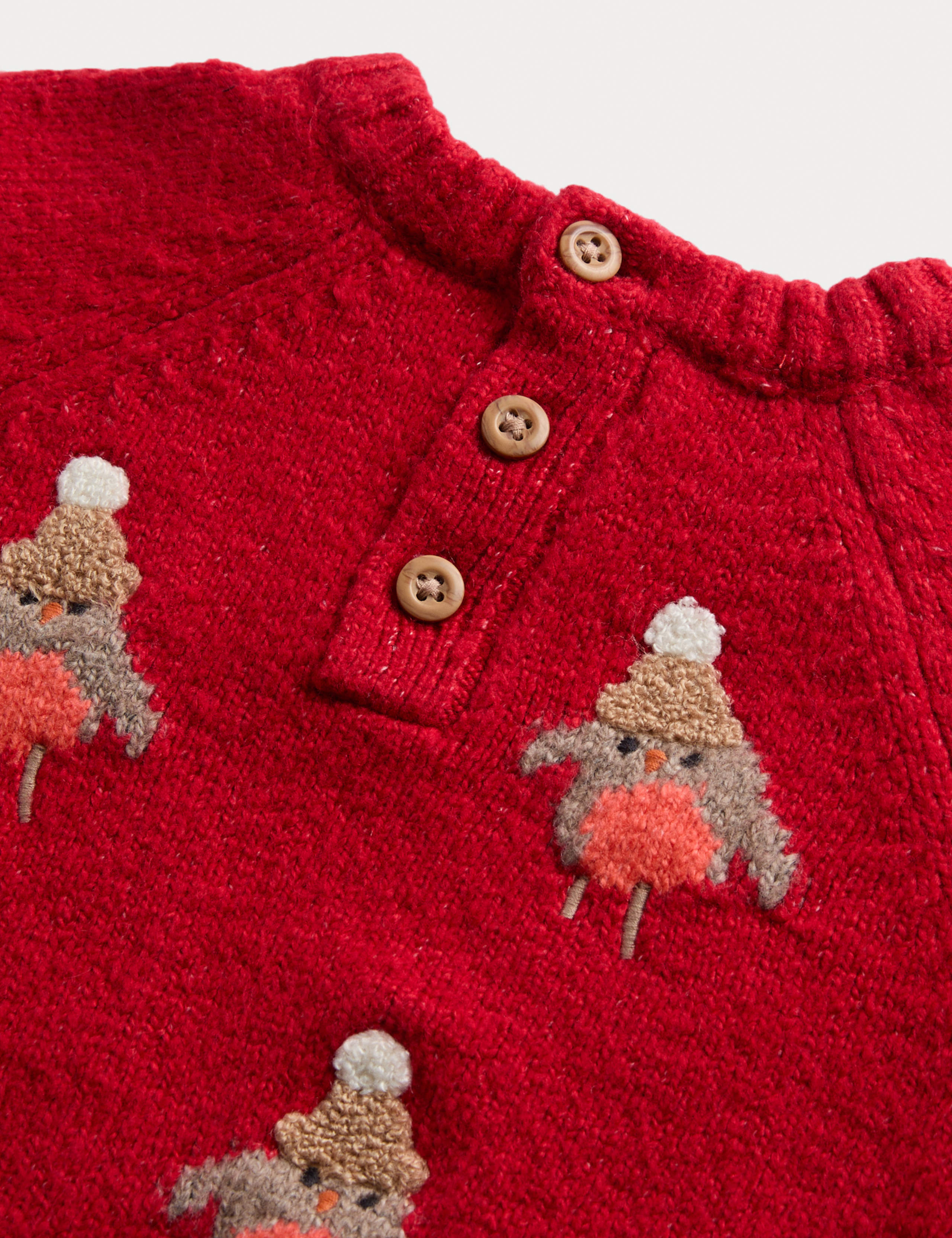 Cotton Blend Robin Knitted Jumper (0 Mths-3 Yrs) 2 of 2