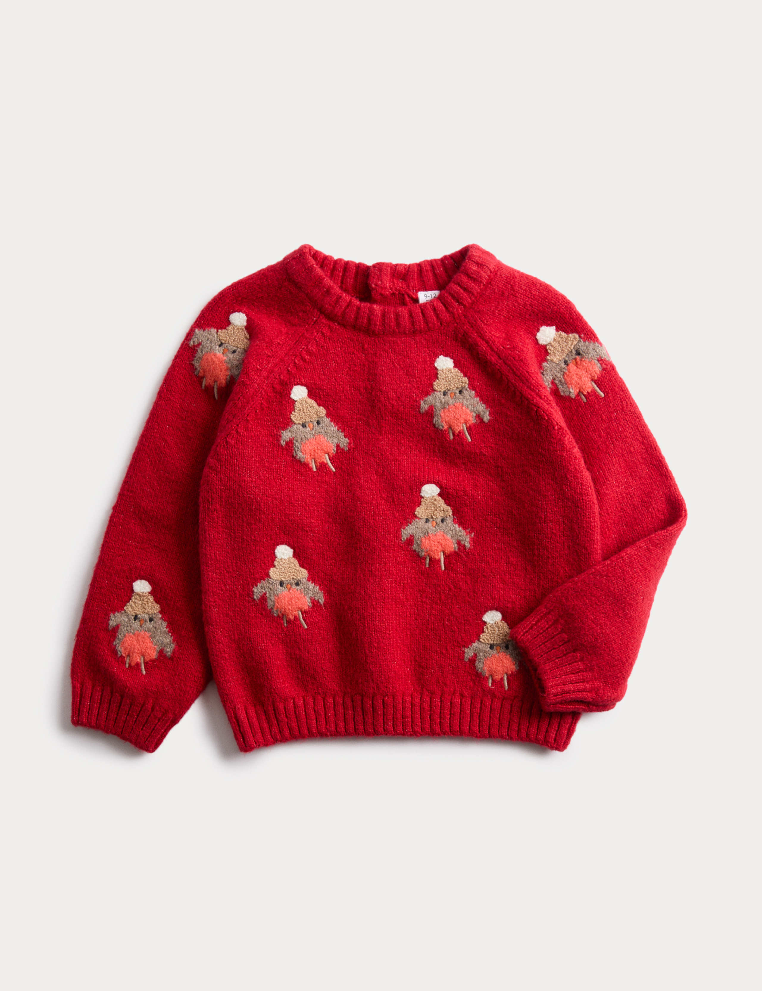 Cotton Blend Robin Knitted Jumper (0 Mths-3 Yrs) 1 of 2