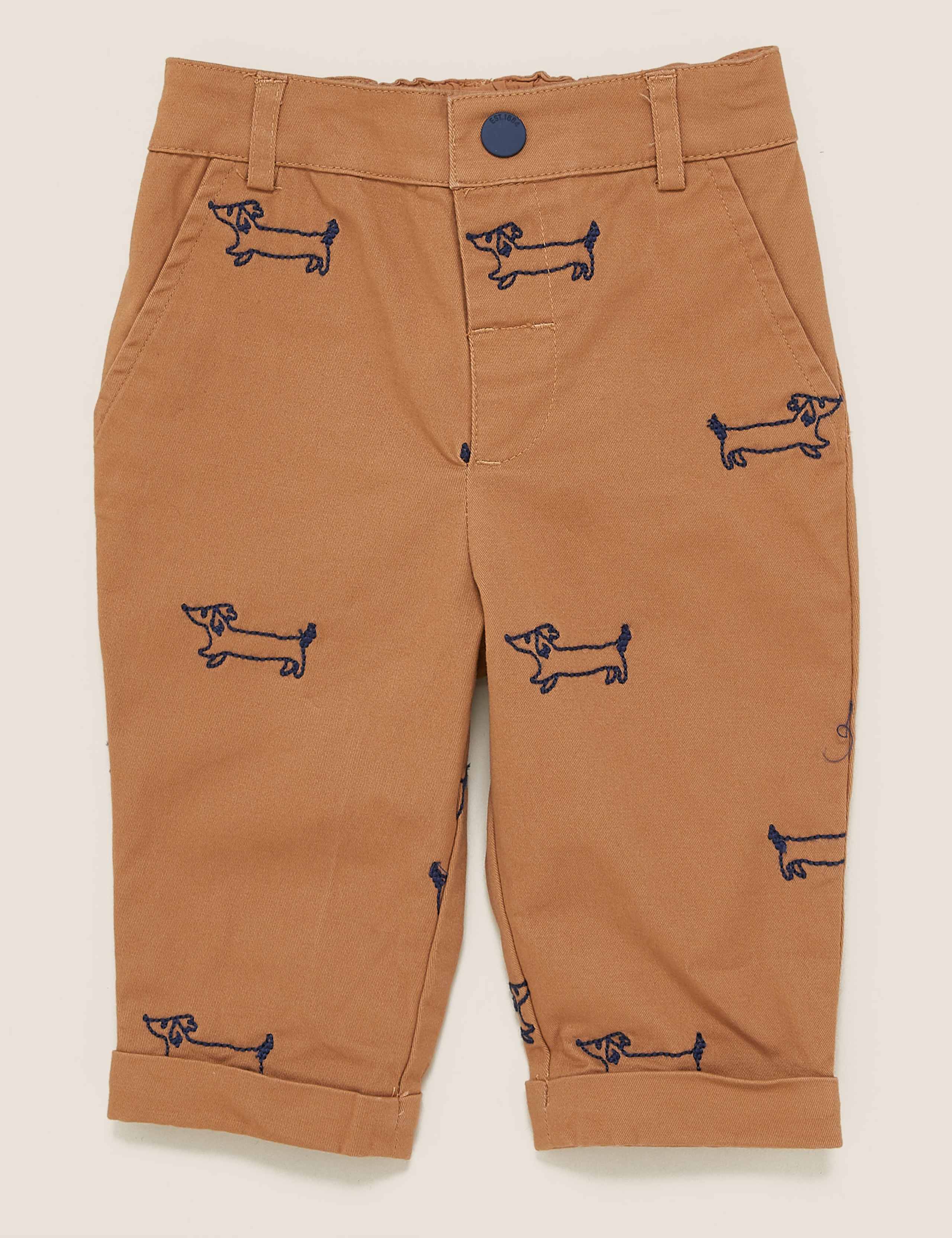 2pc Pure Cotton Embroidered Dog Outfit (0-3 Yrs) 4 of 5