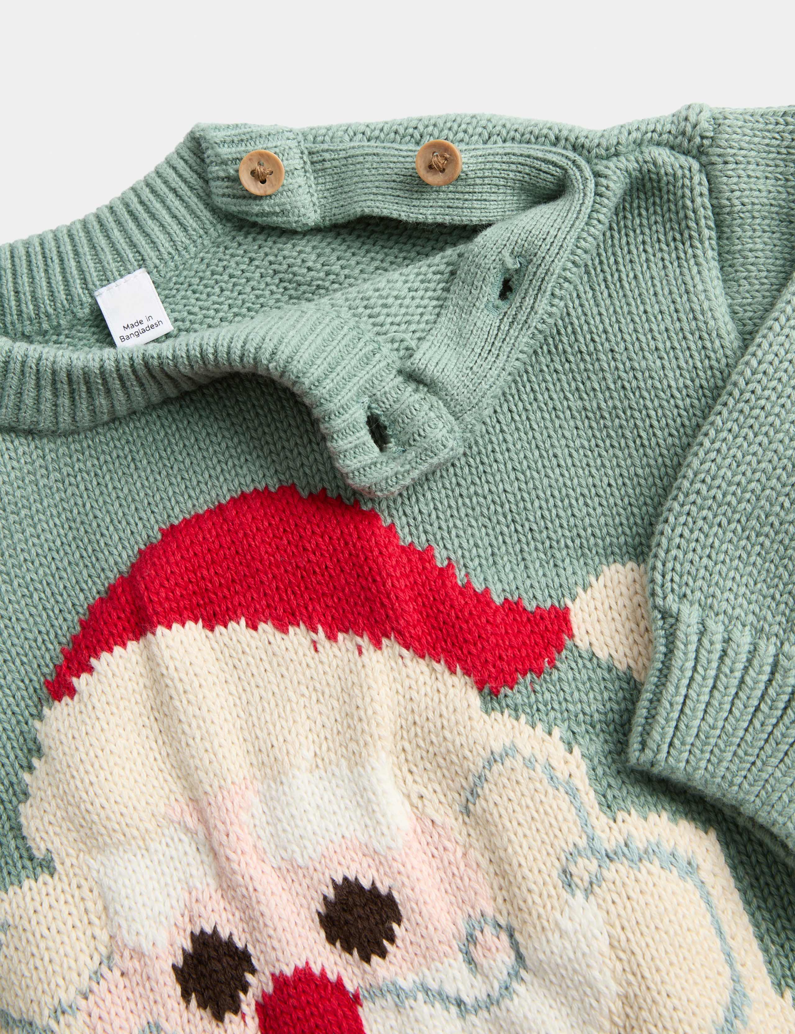 Pure Cotton Christmas Knitted Jumper 2 of 2
