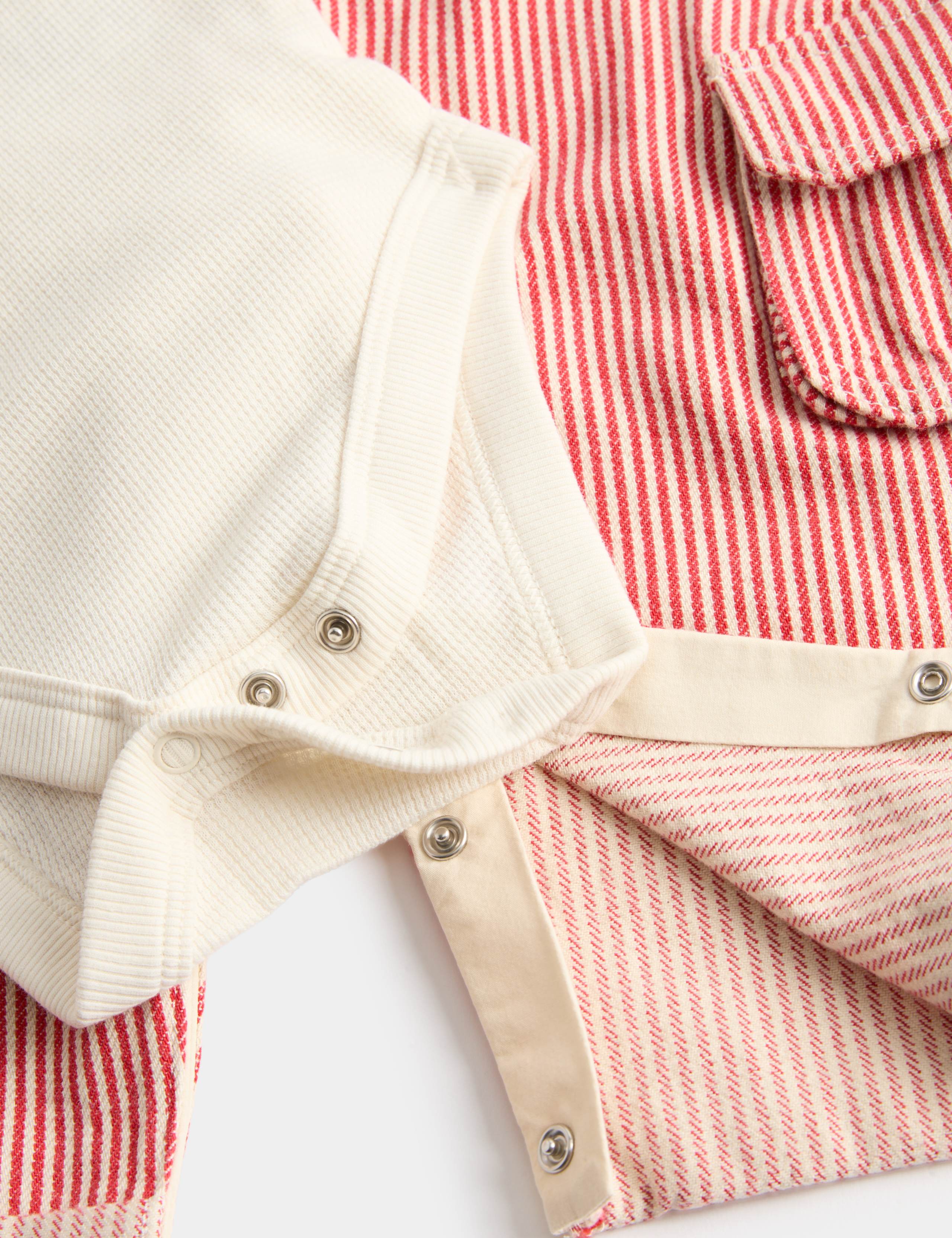 2 Piece Striped Dungaree Outfit 2 of 3