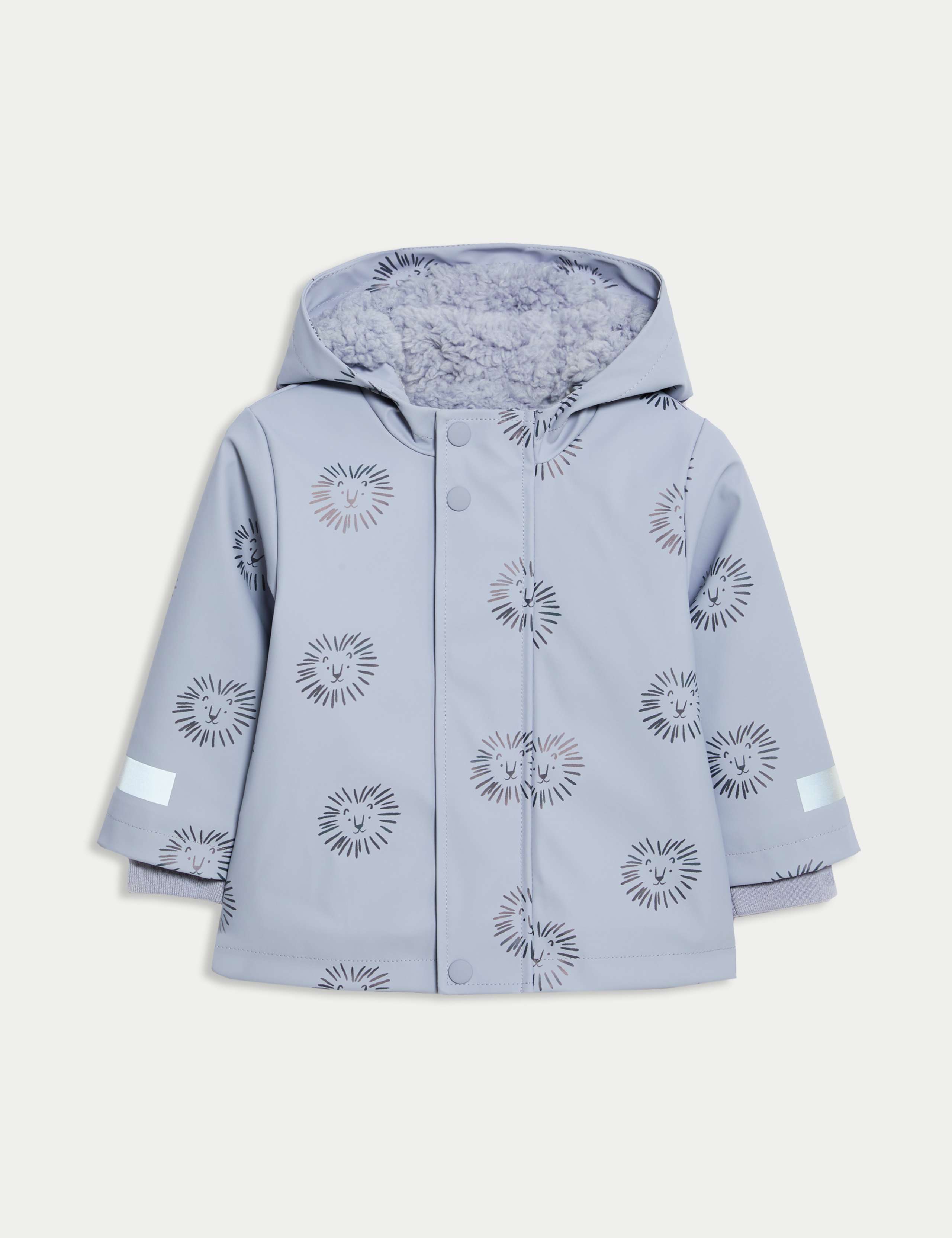 Lion Print Borg Lined Raincoat (3 Mths-3 Yrs) 1 of 3