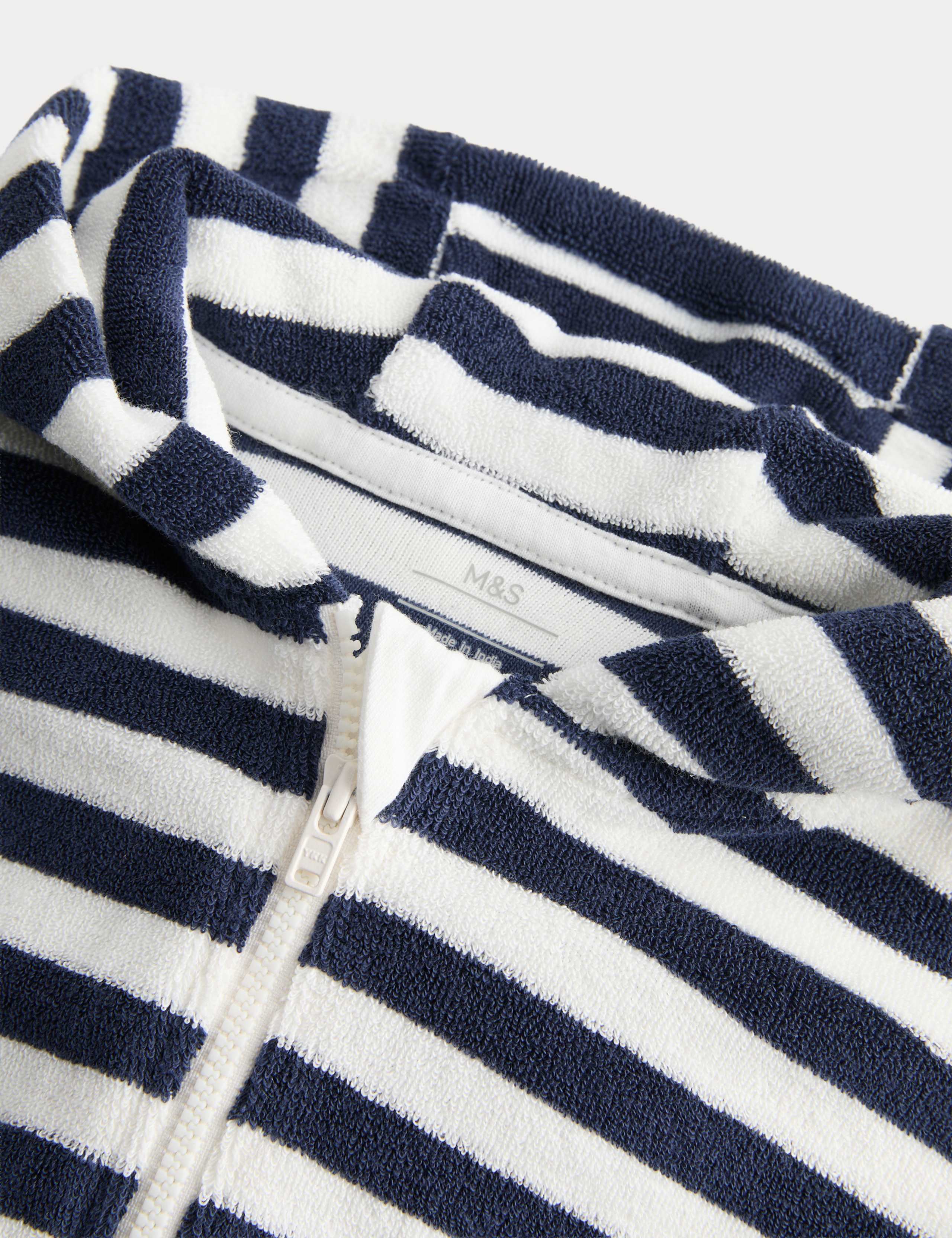 Pure Cotton Striped Towelling All in One (0-3 Yrs) 2 of 3