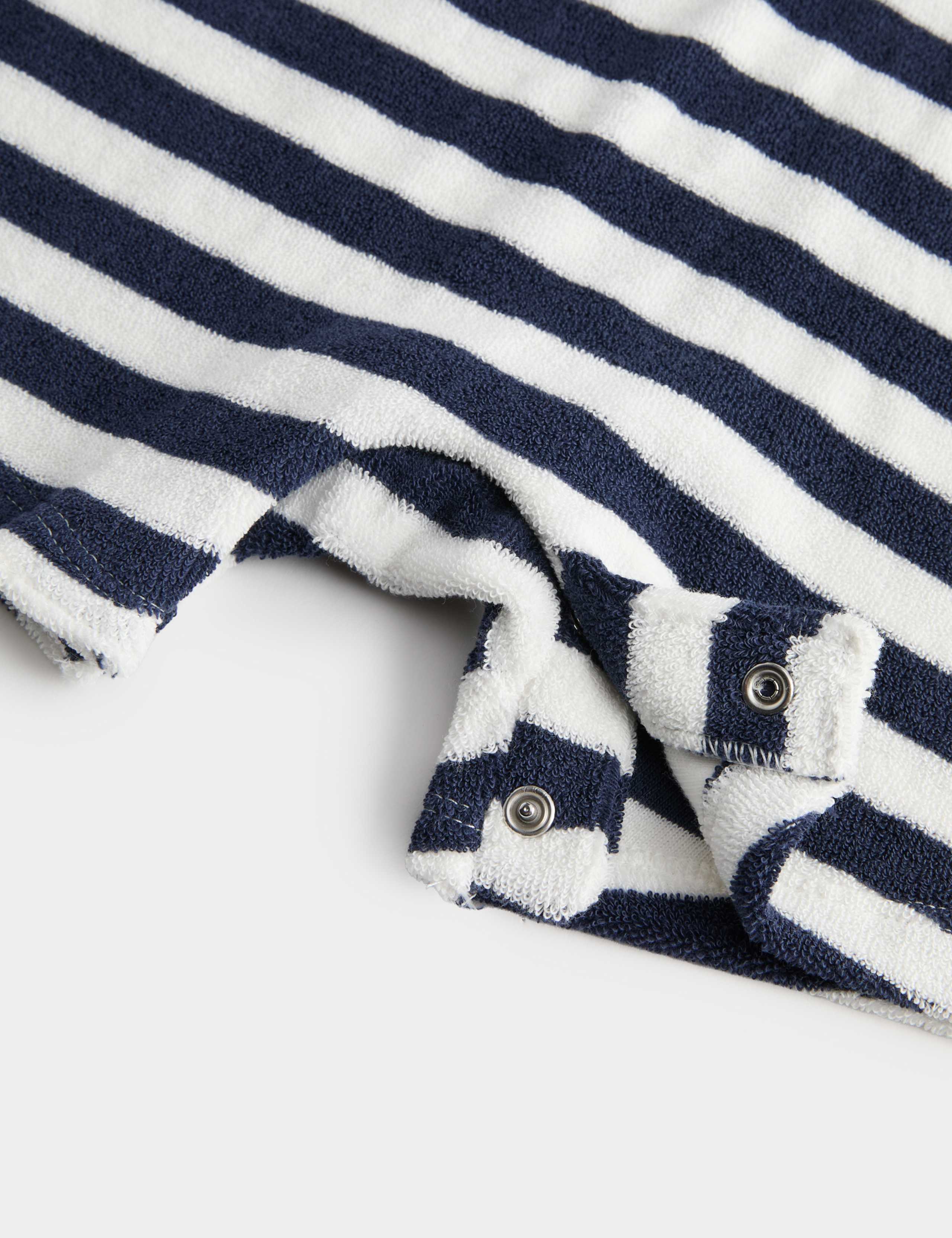 Pure Cotton Striped Towelling All in One (0-3 Yrs) 3 of 3