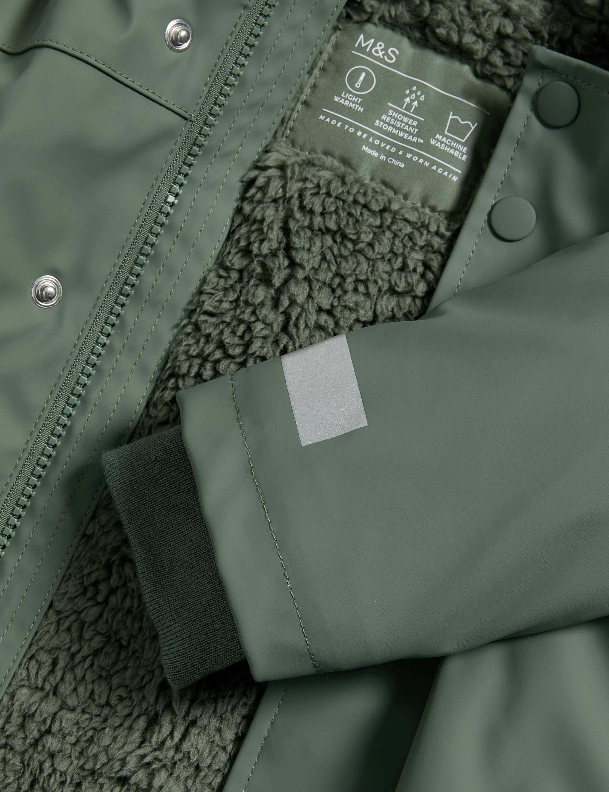Stormwear™ Hooded Borg Lined Plain Fisherman Coat (3 Mths-3 Yrs) 3 of 3