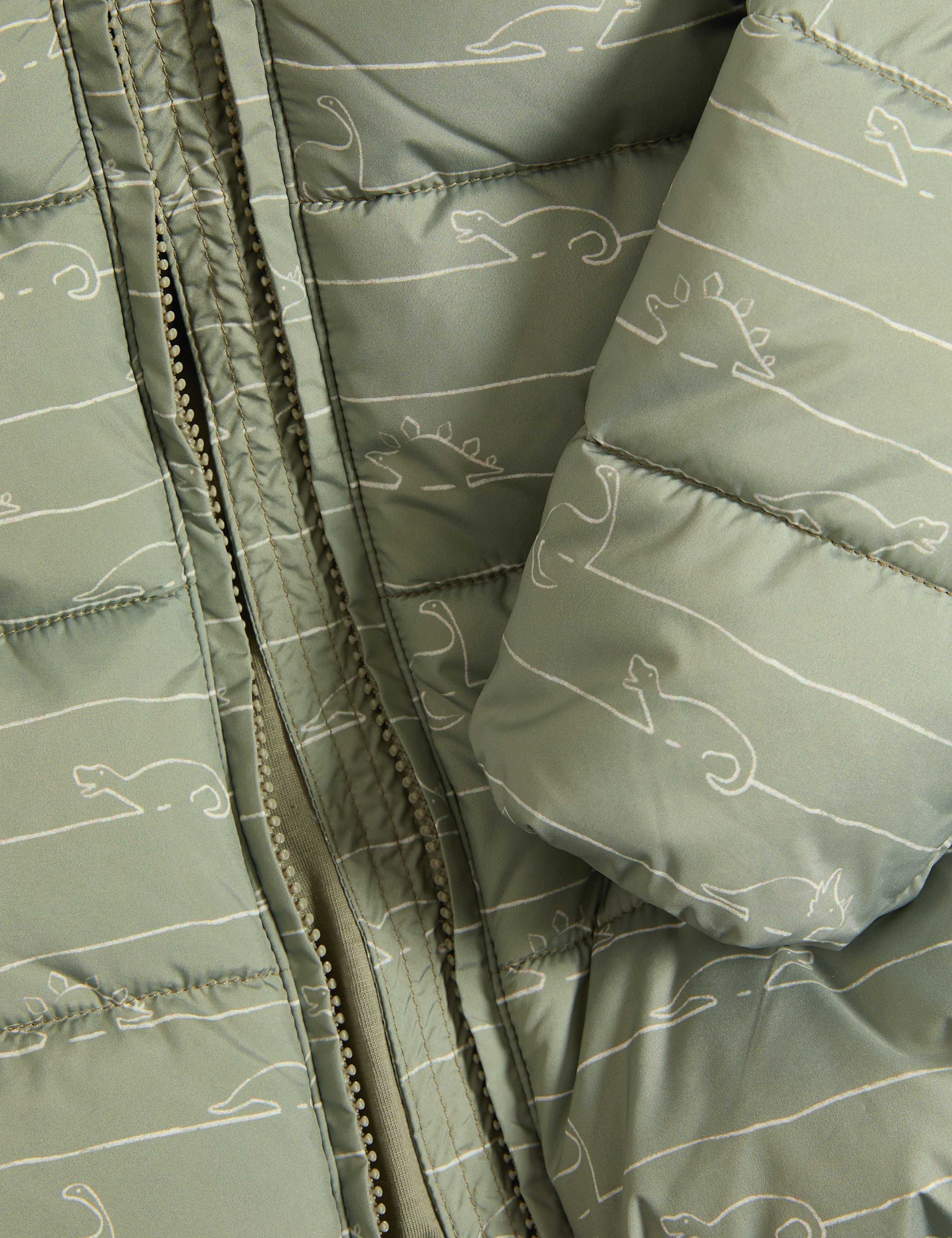 Dinosaur Print Hooded Padded Coat (0-3 Yrs) 3 of 3