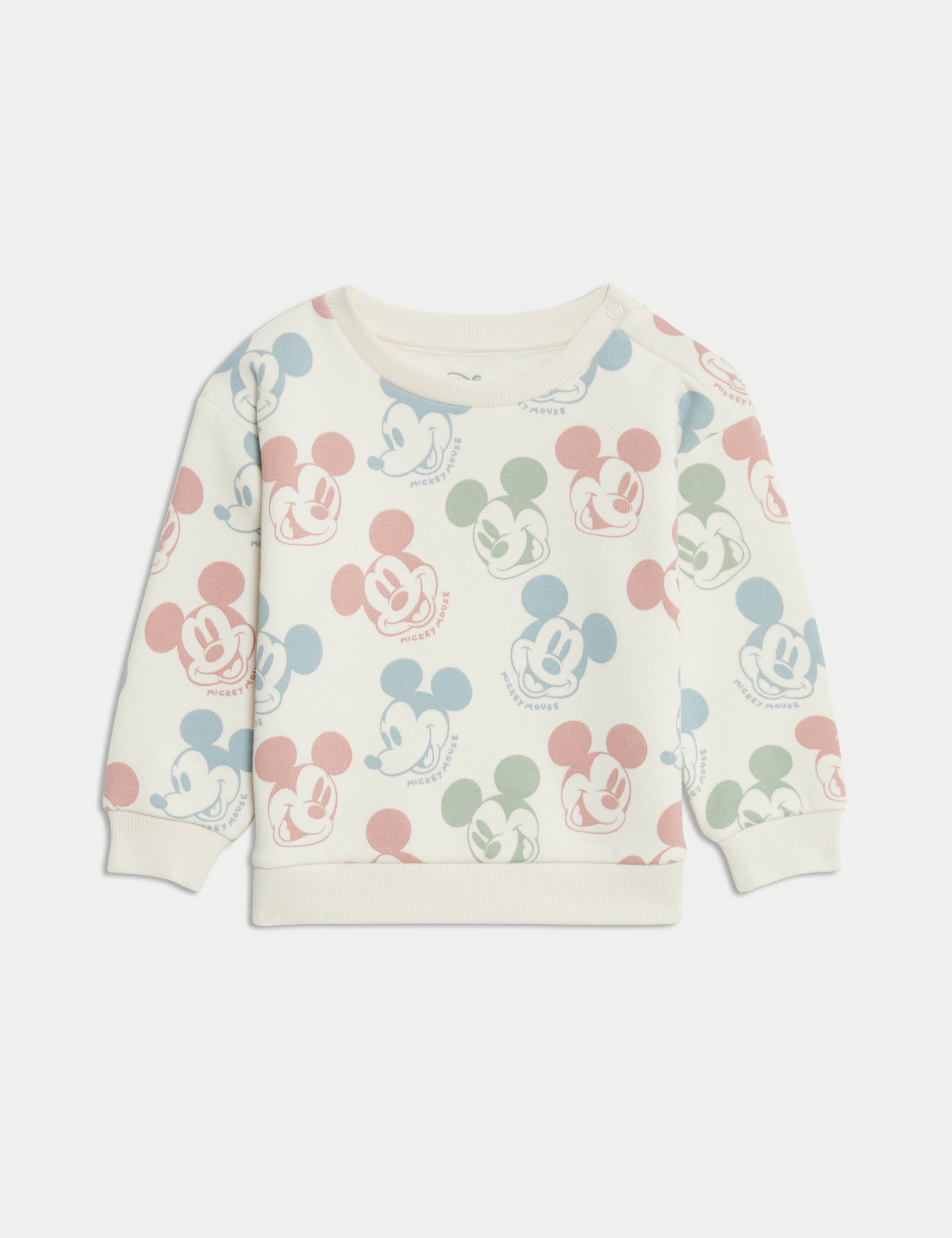 2pc Cotton Rich Mickey Mouse™ Sweat Outfit (0-3 Yrs) 3 of 6