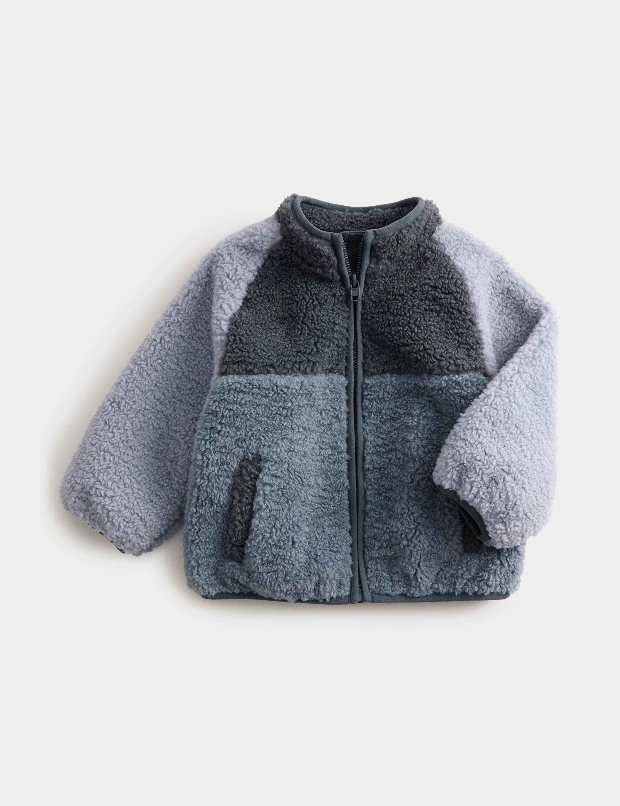 Borg Colour Block Funnel Neck Jacket (0-3 Yrs) 1 of 4