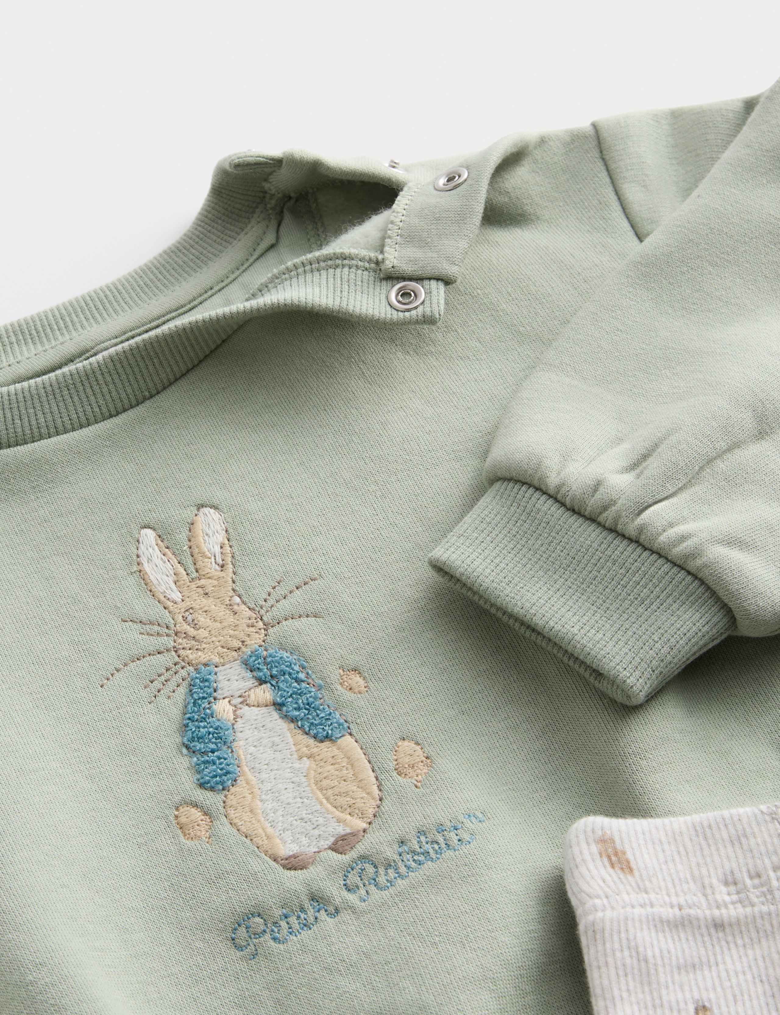 2pc Cotton Rich Peter Rabbit™ Sweat Outfit (0-3 Yrs) 3 of 4