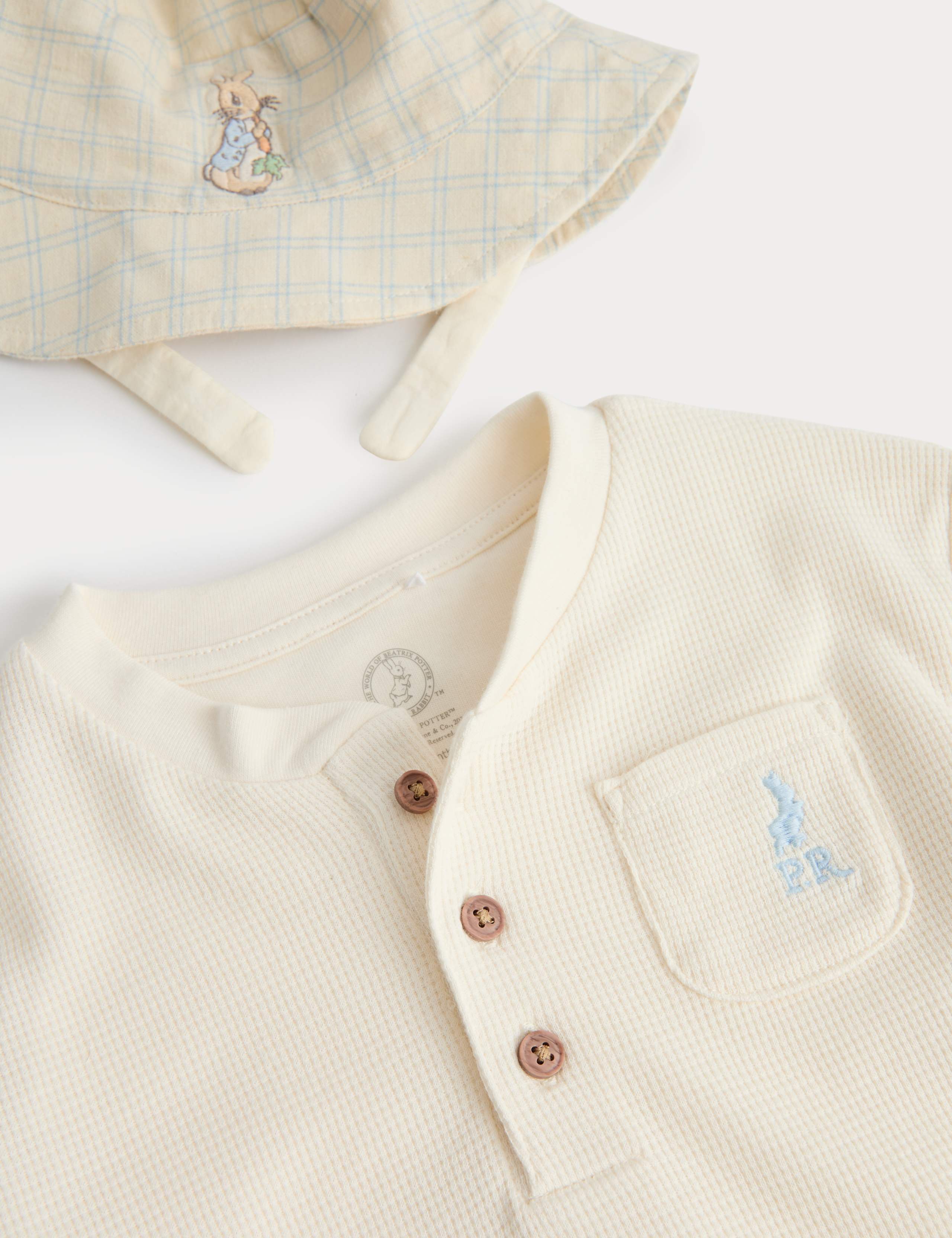 3 Piece Cotton Rich Peter Rabbit ™ Shorts Outfit (0-3 Yrs) 2 of 3