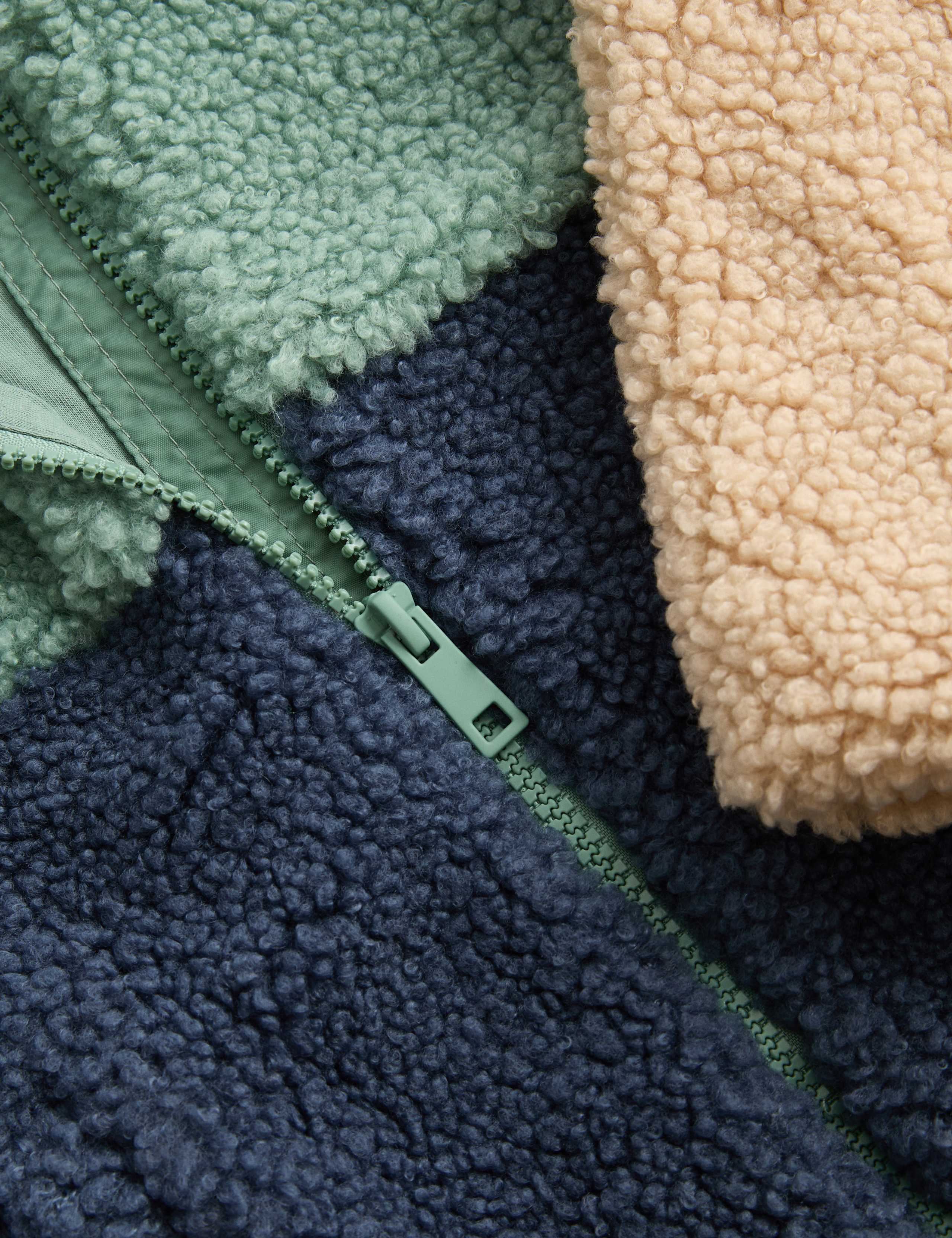 Borg Colour Block Funnel Neck Jacket (0-5 Yrs) 2 of 2