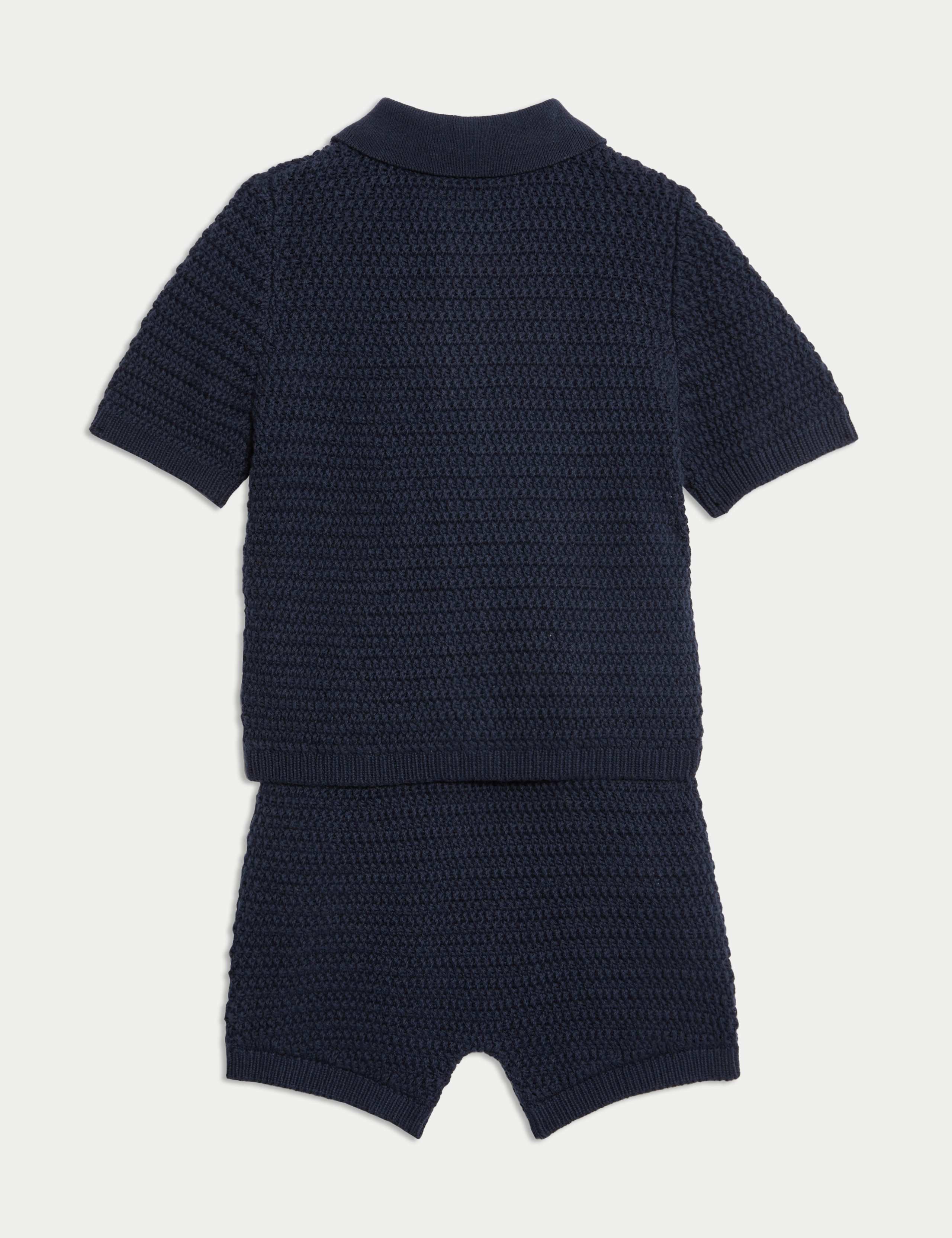 2pc Knitted Shirt And Shorts Outfit (0-3 Yrs) 2 of 6