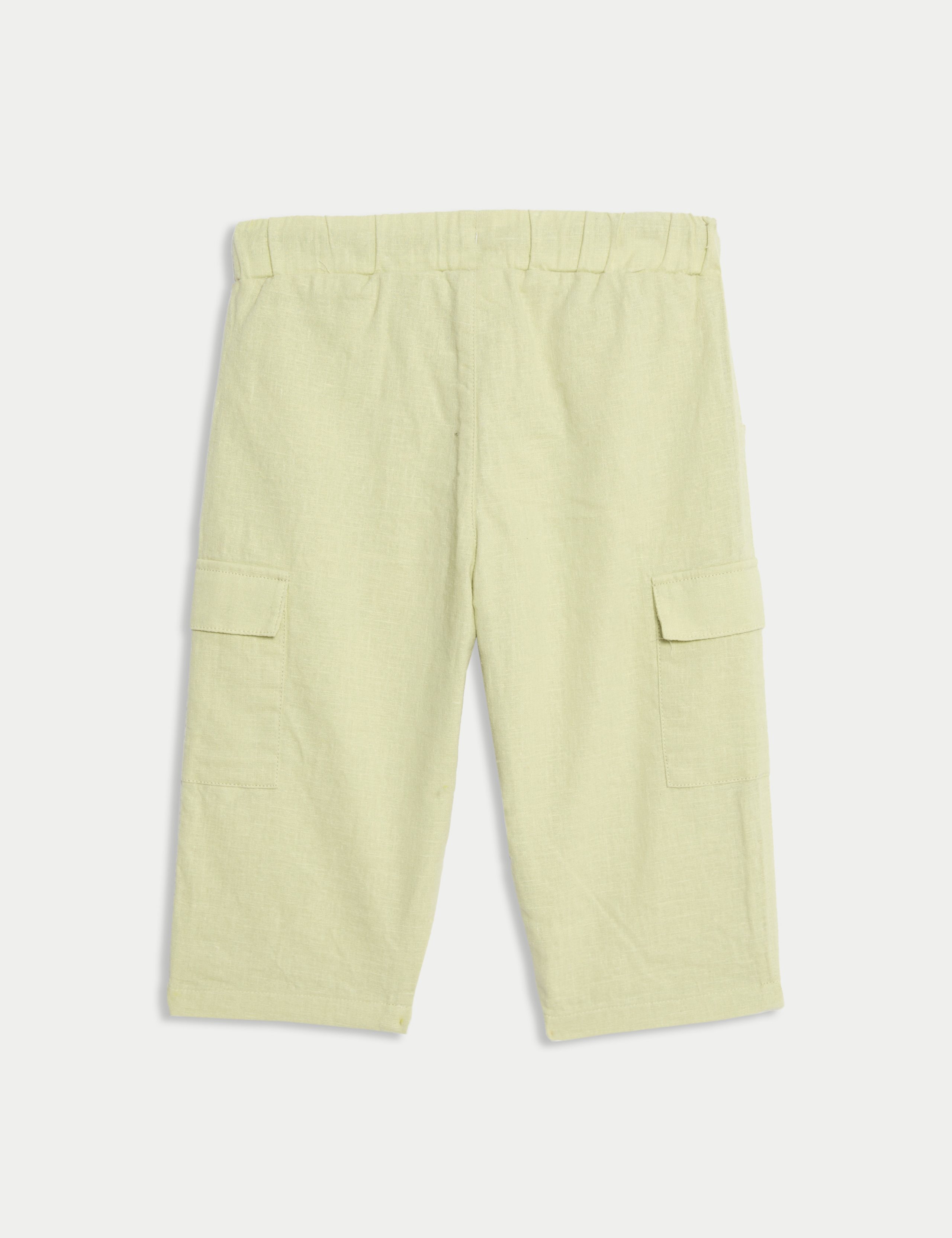 Cotton Rich Green Cargo Trousers (0 Mths-3 Yrs) 2 of 3