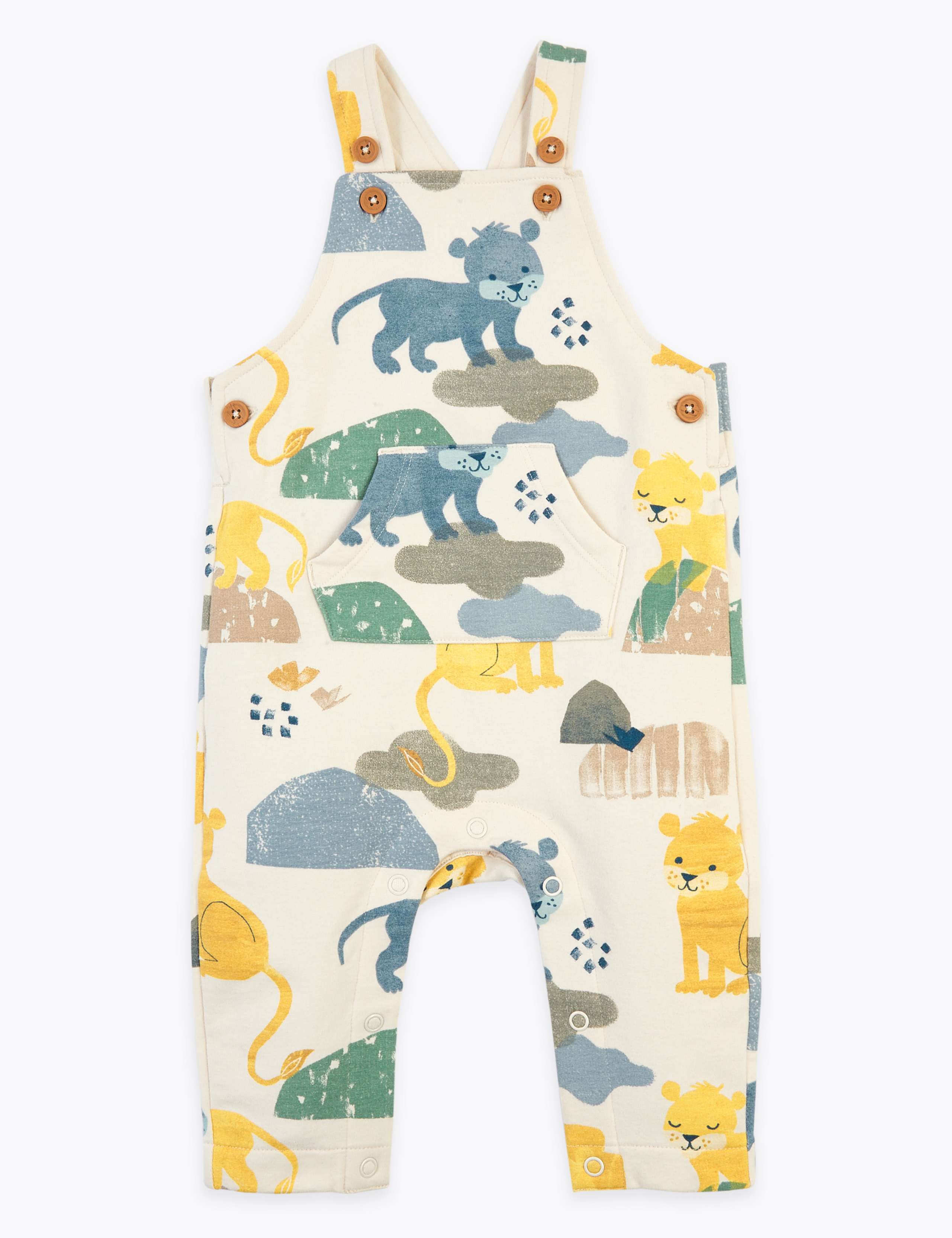 2 Piece Cotton Animal Print Dungarees (0-3 Yrs) 3 of 6