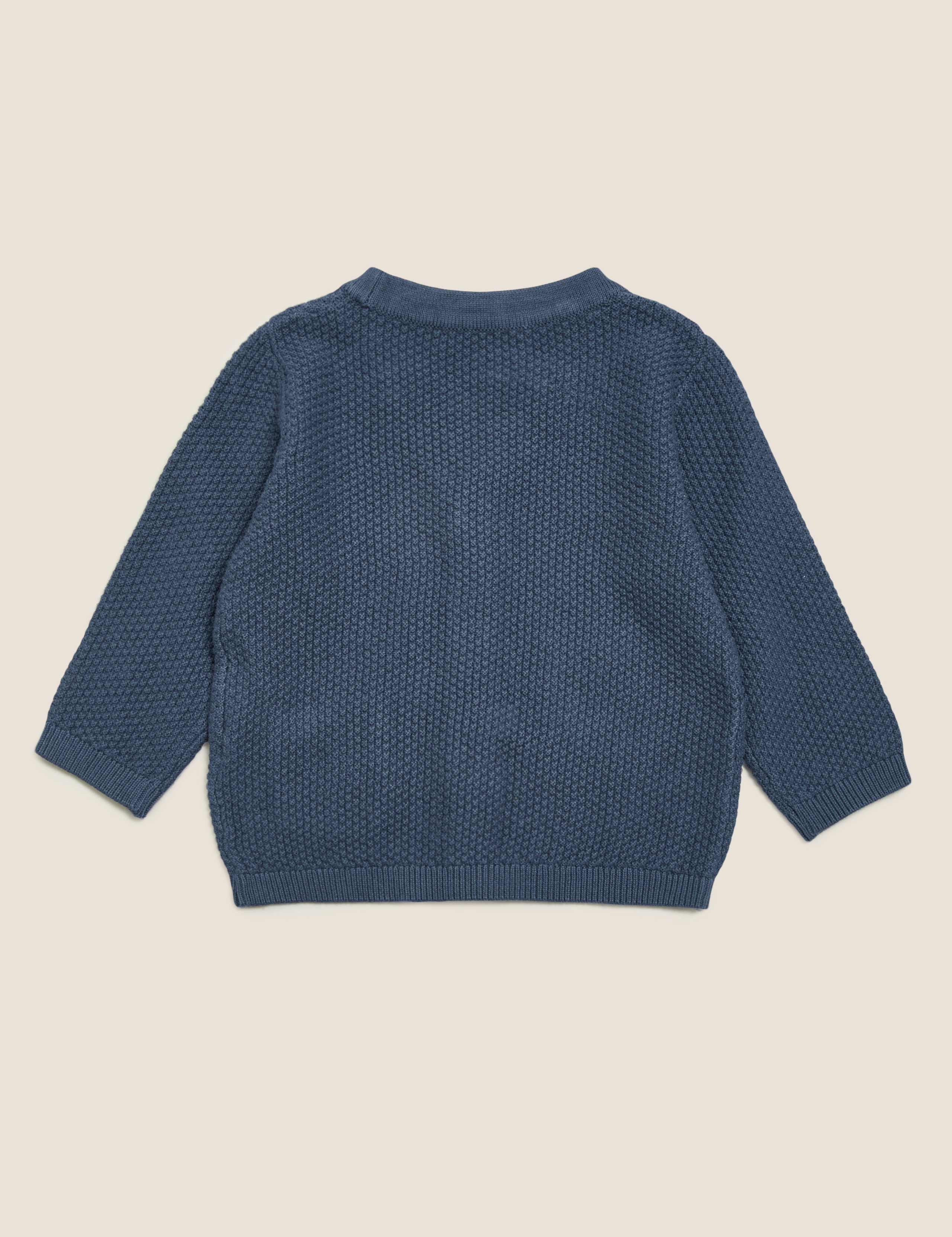 Pure Cotton Knitted Cardigan (0-3 Yrs) 2 of 3