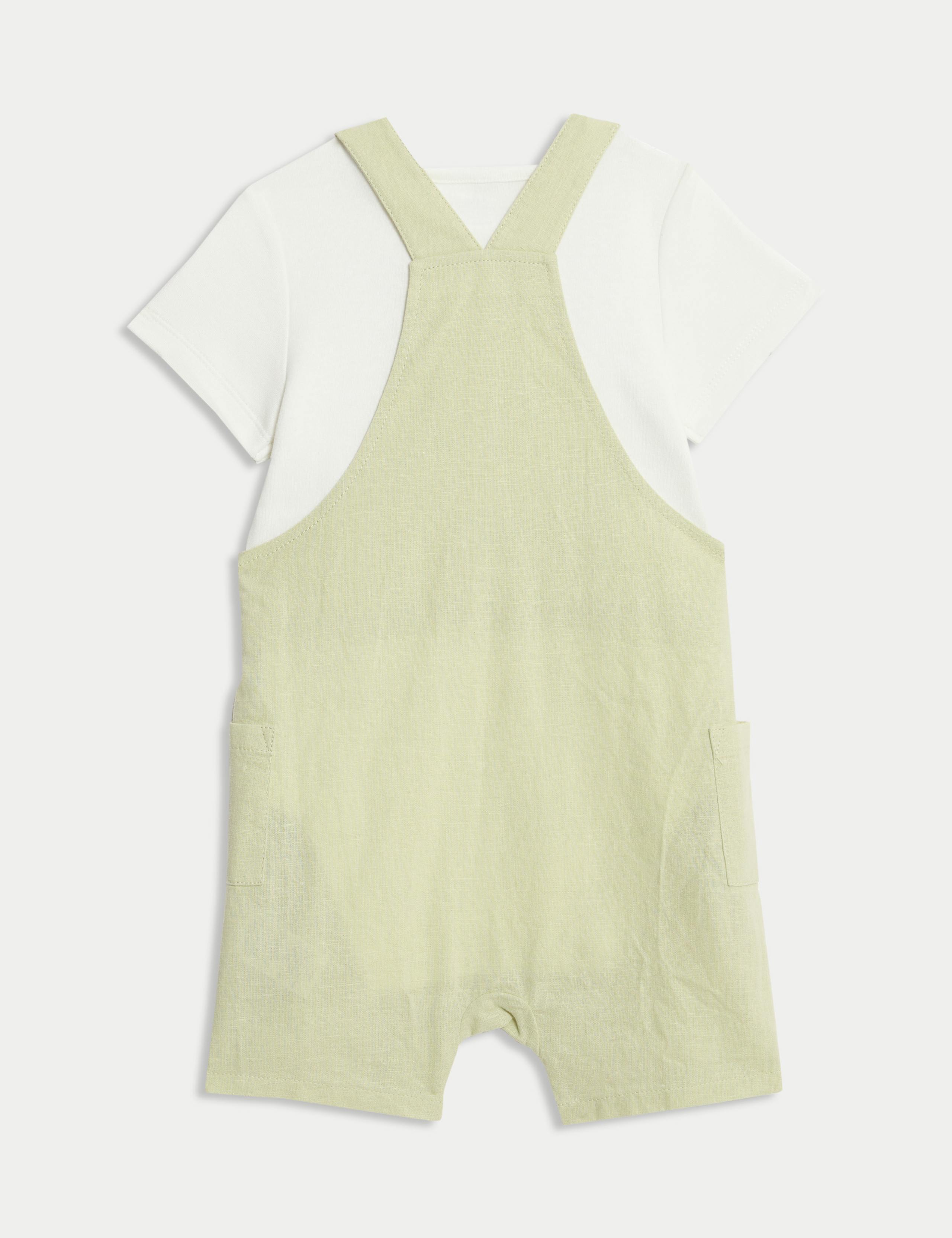 2pc Cotton Rich Dungaree Outfit (0-3 Yrs) 2 of 7