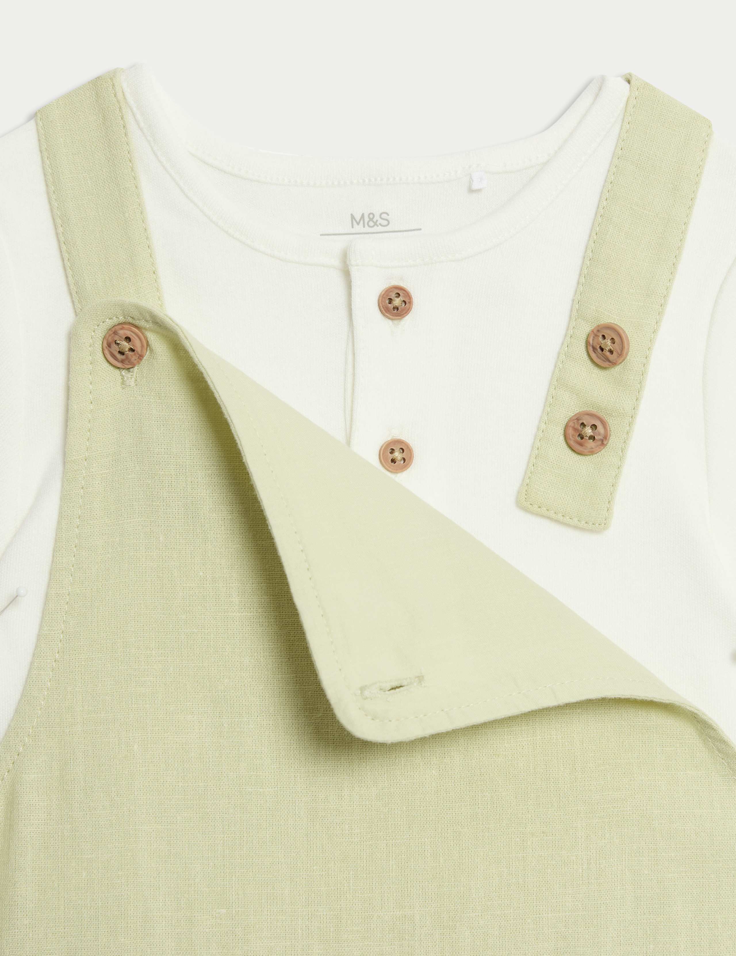 2pc Cotton Rich Dungaree Outfit (0-3 Yrs) 5 of 7