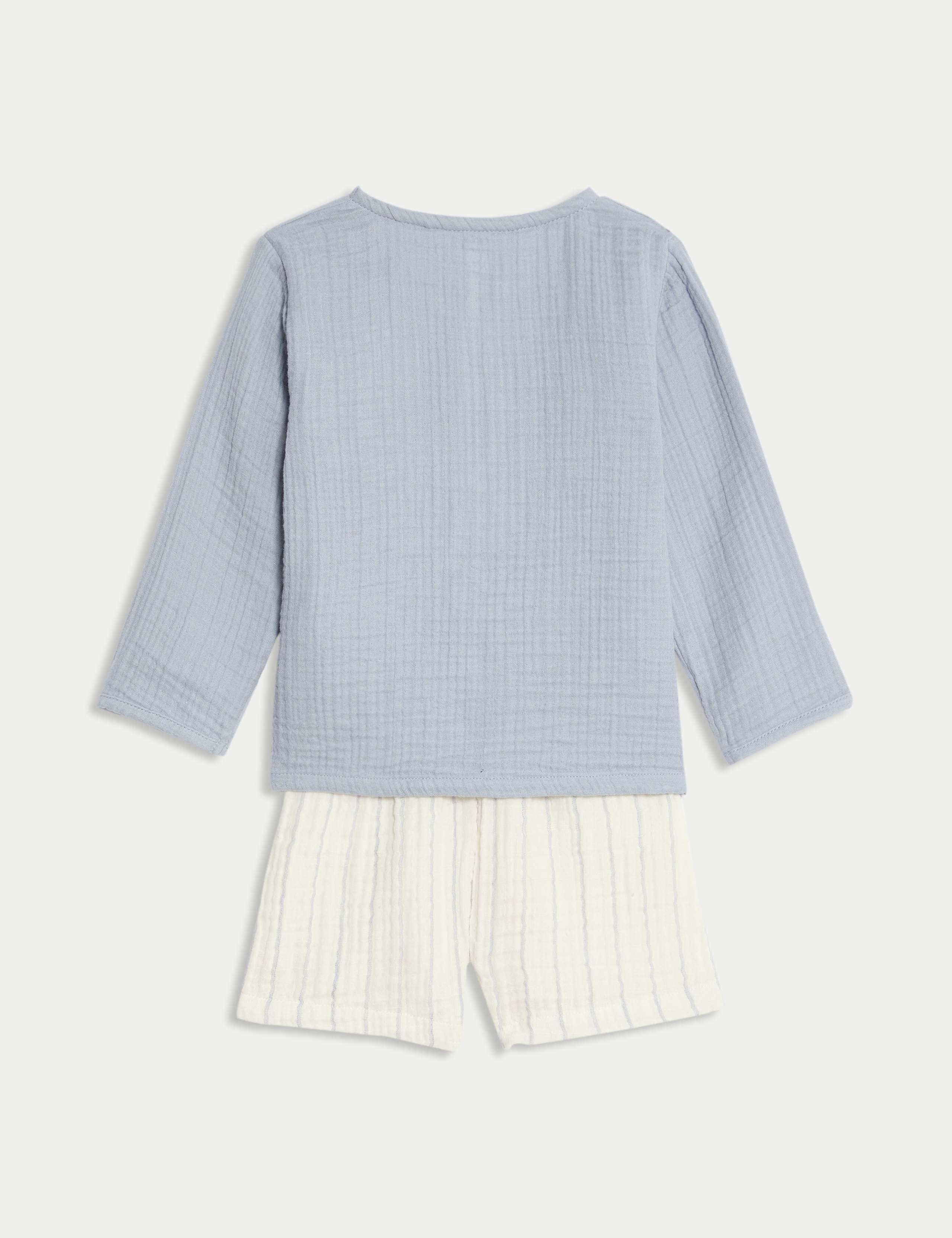 2pc Pure Cotton Top & Shorts Outfit (0-3 Yrs) 2 of 6