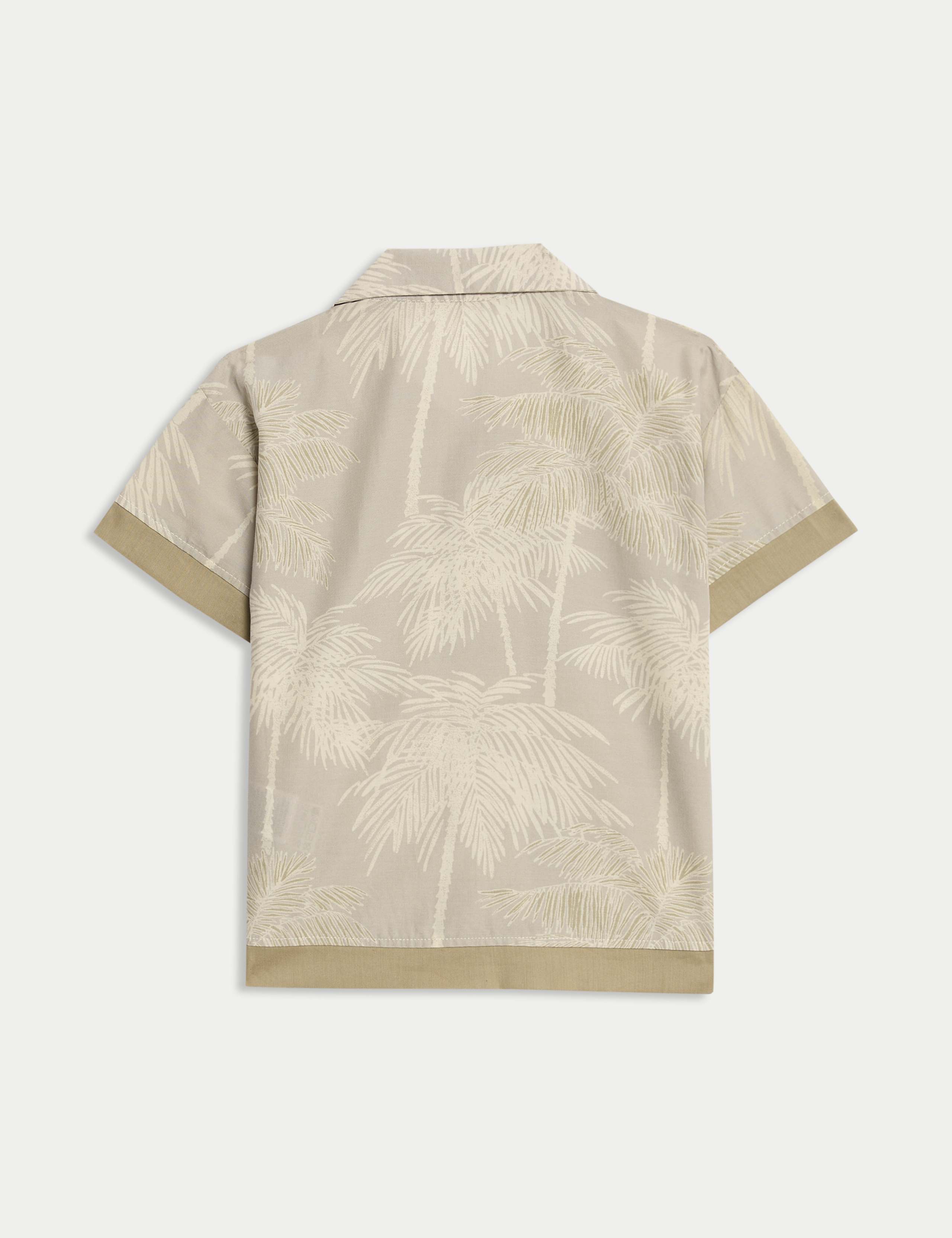 Cotton Blend Palm Tree Print Shirt 2 of 3