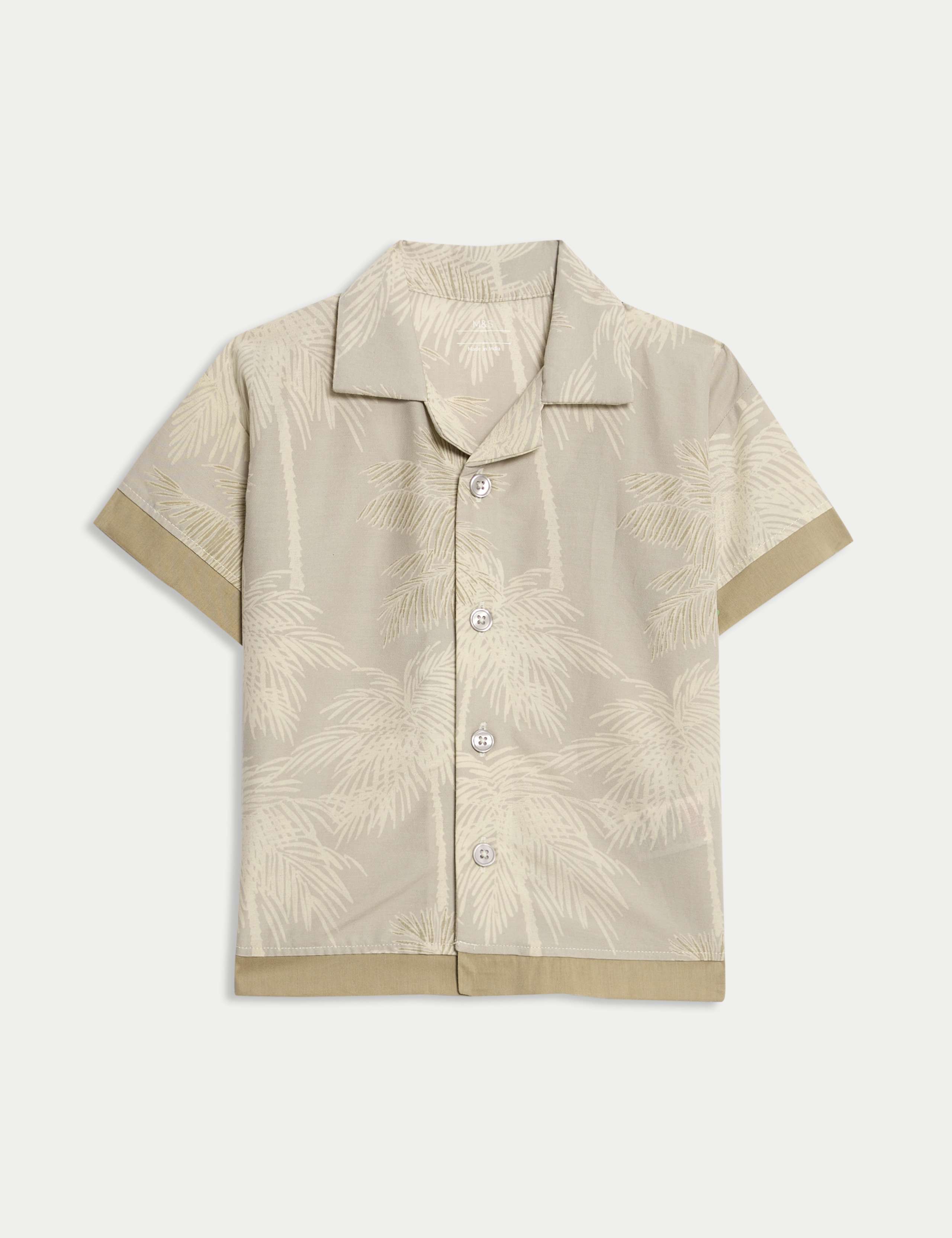 Cotton Blend Palm Tree Print Shirt 1 of 3