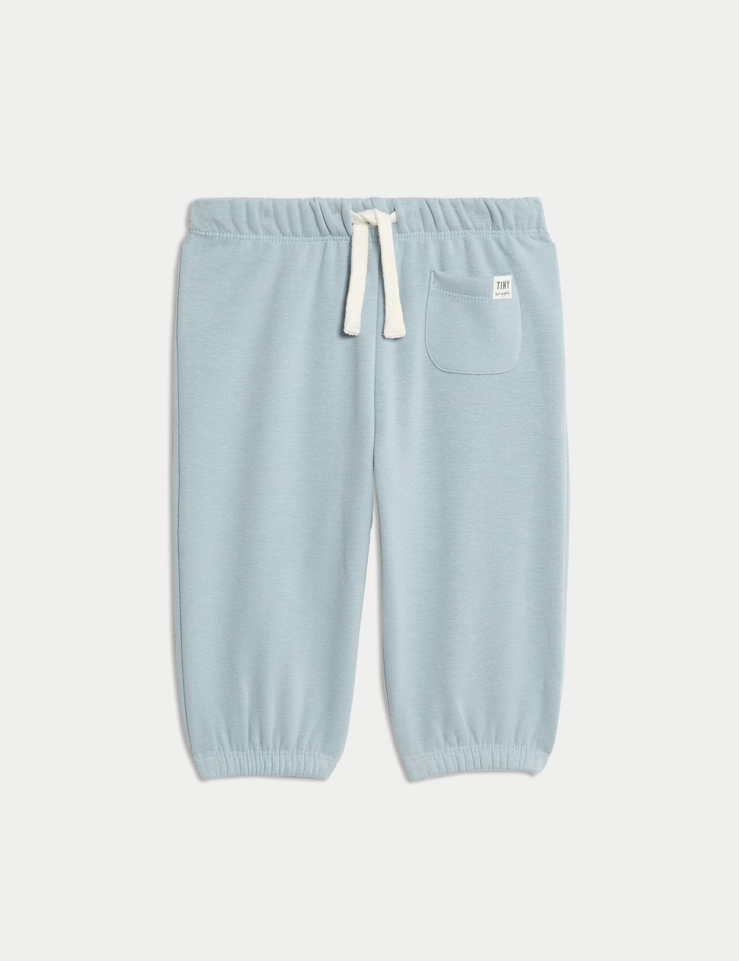 Cotton Blend Fleece Lined Joggers (0-3 Yrs) 1 of 3