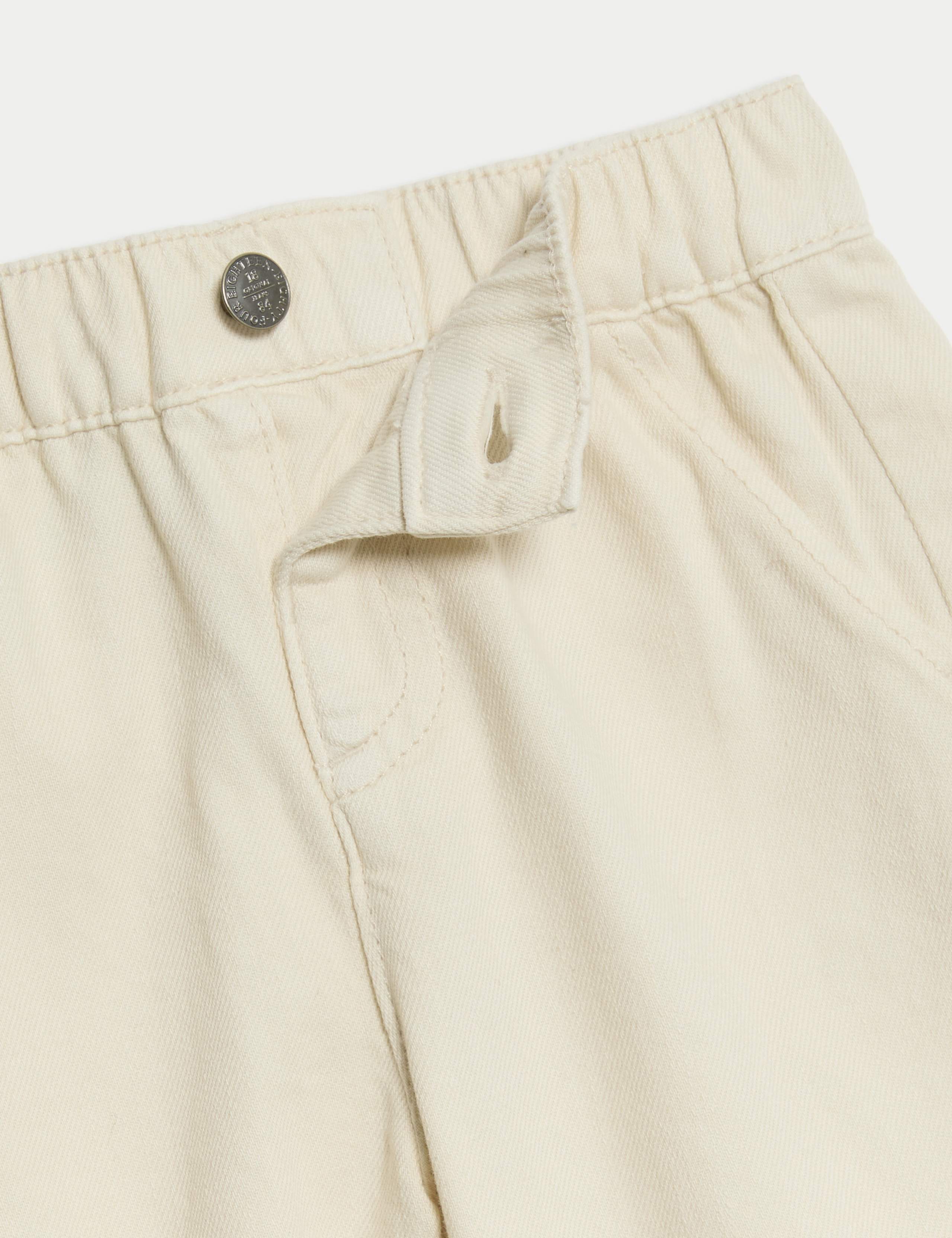 Pure Cotton Elasticated Waist Trousers (0-3 Yrs) 3 of 3