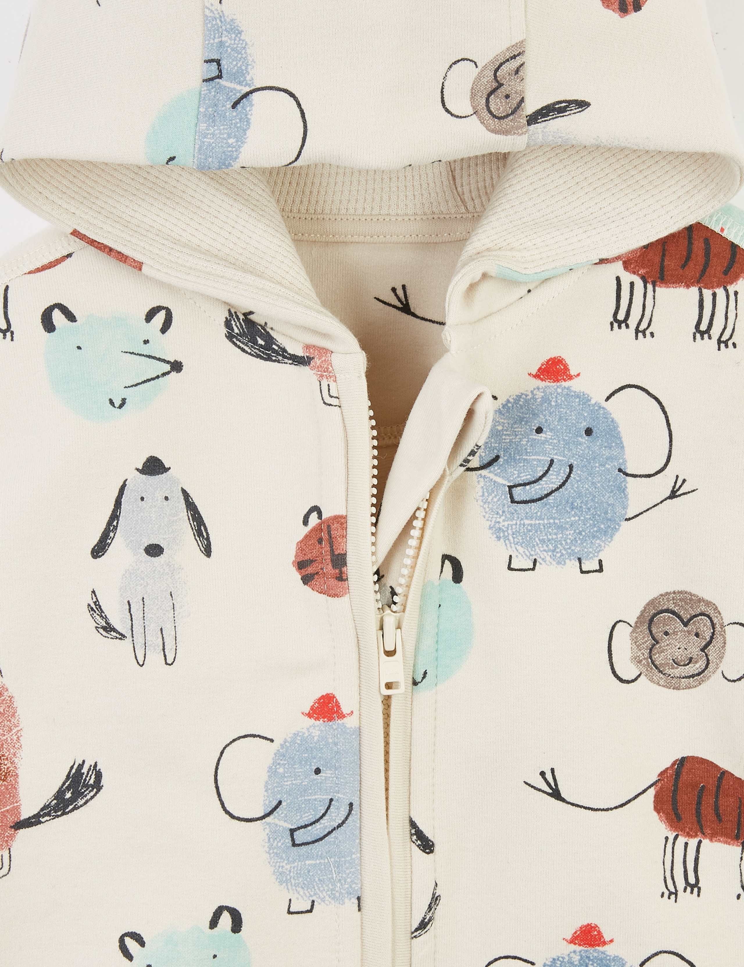 Cotton Rich Animal Print Hoodie (0-3 Yrs) 3 of 3