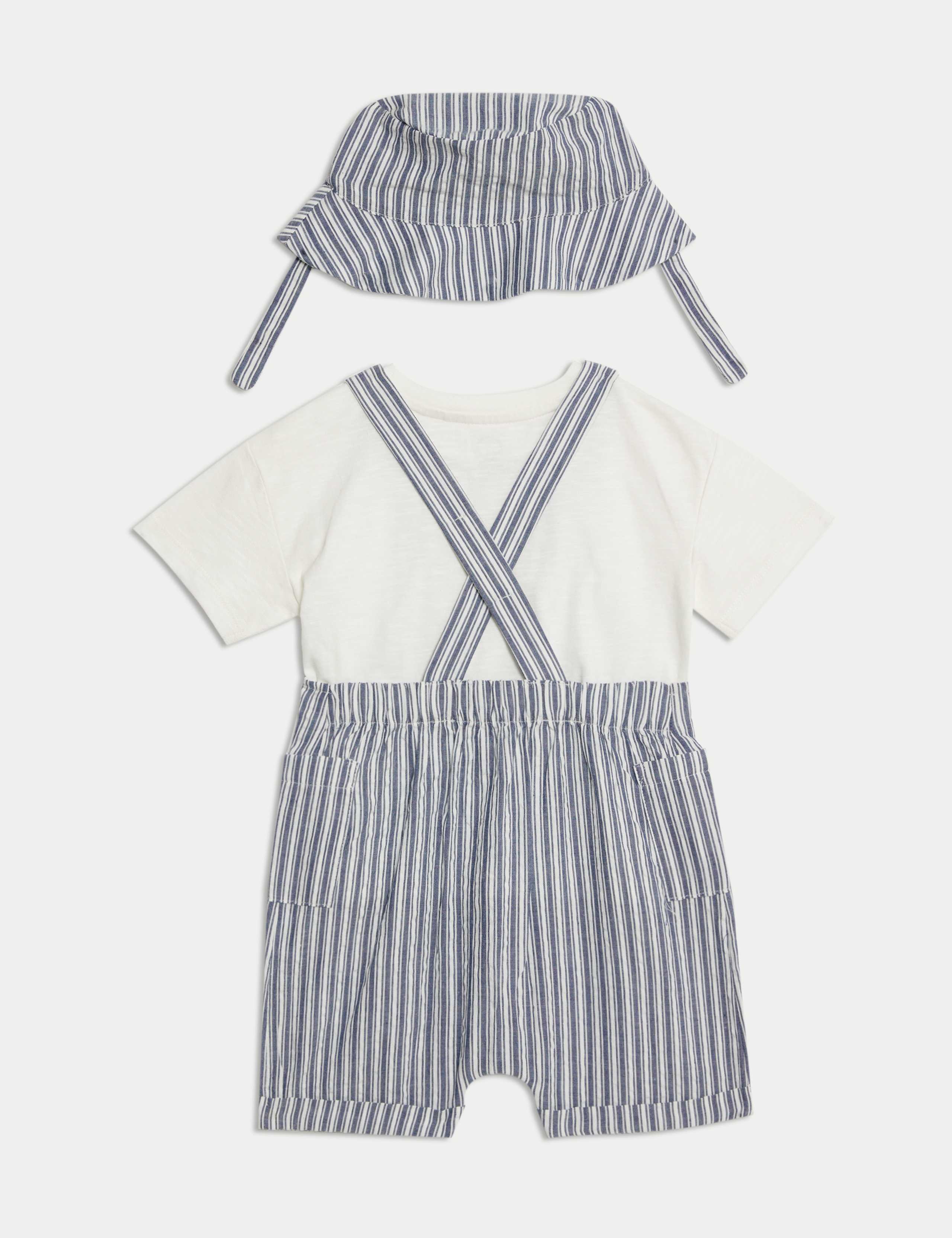 3pc Pure Cotton Peter Rabbit™ Striped Outfit (0-3 Yrs) 2 of 7