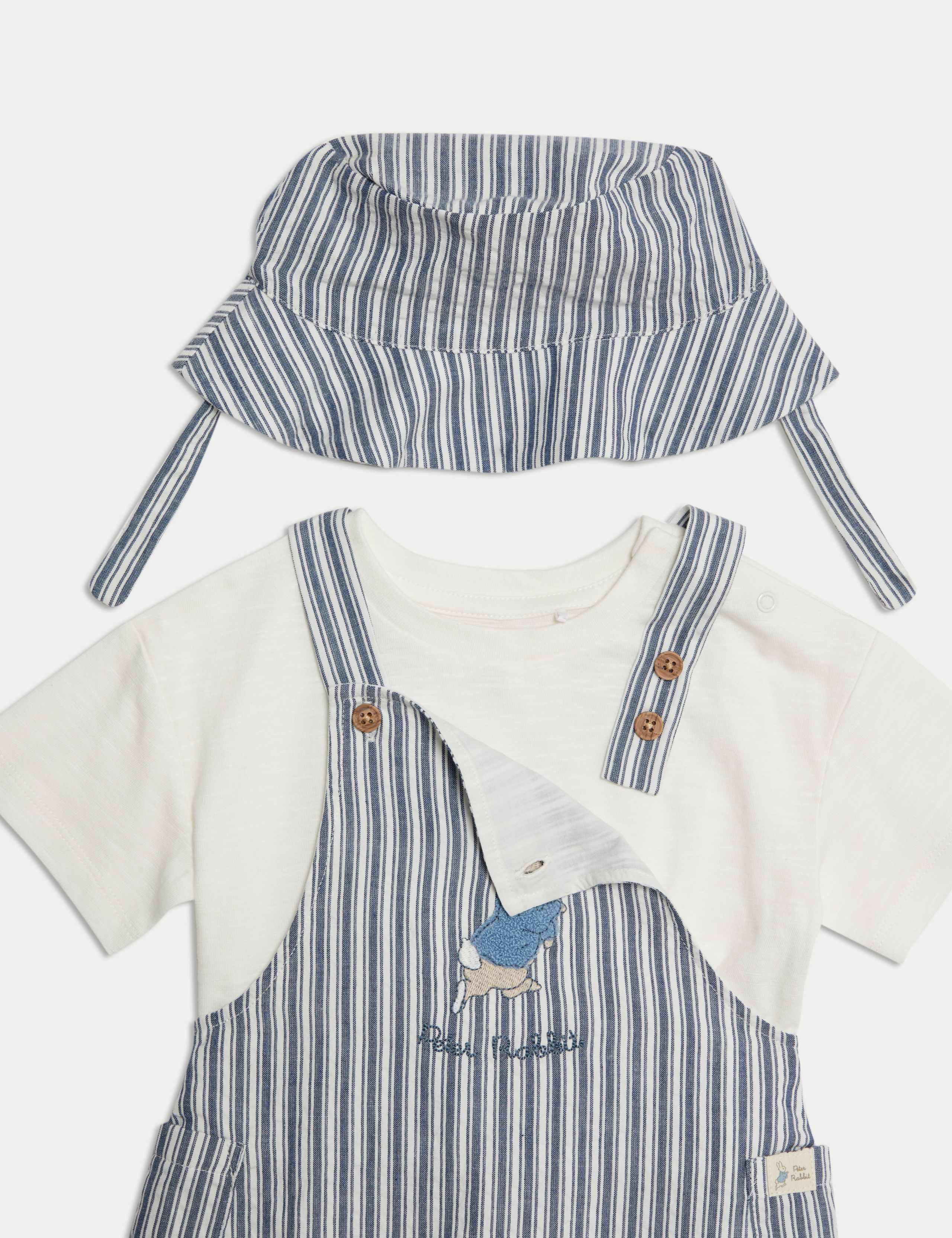 3pc Pure Cotton Peter Rabbit™ Striped Outfit (0-3 Yrs) 5 of 7