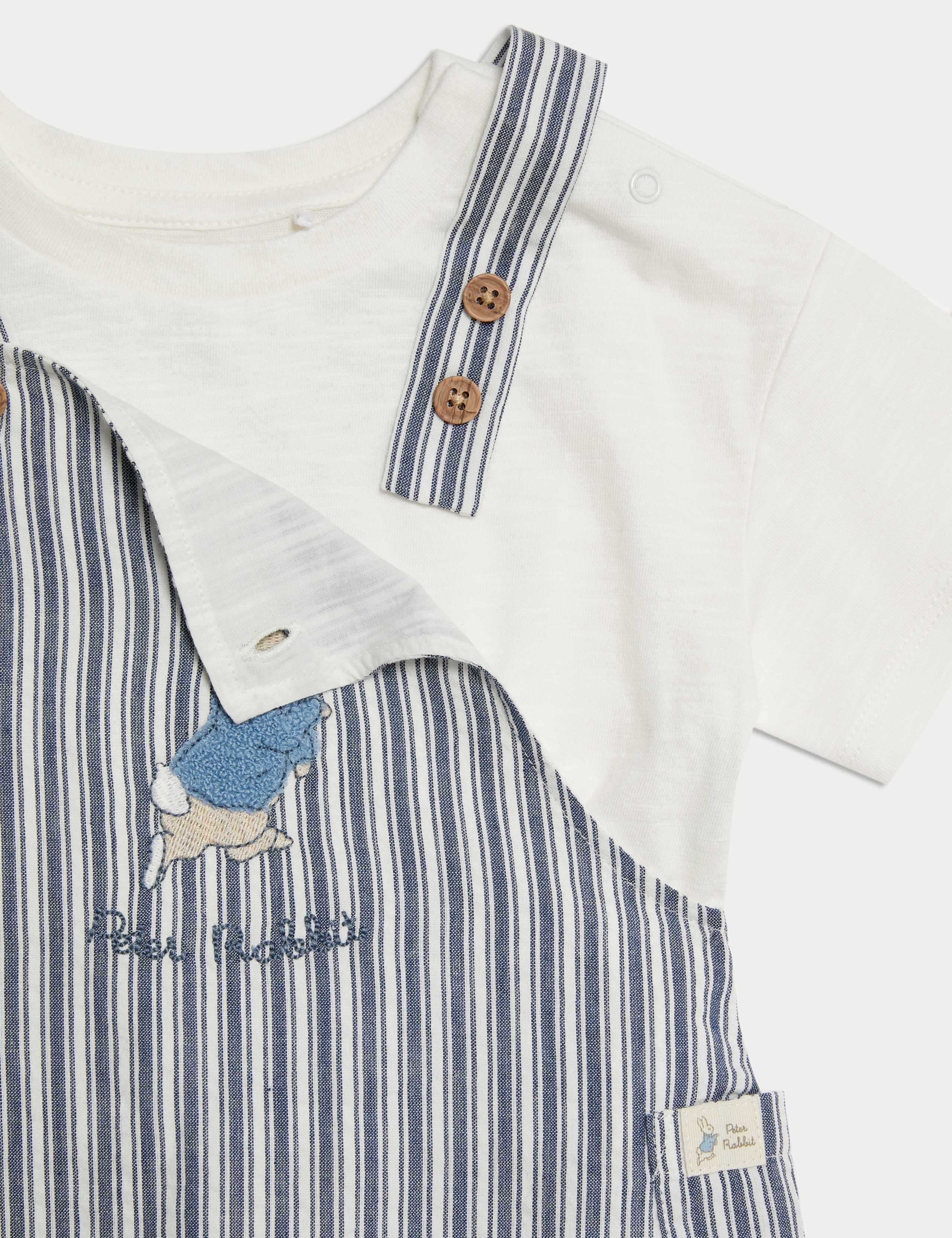 3pc Pure Cotton Peter Rabbit™ Striped Outfit (0-3 Yrs) 7 of 7