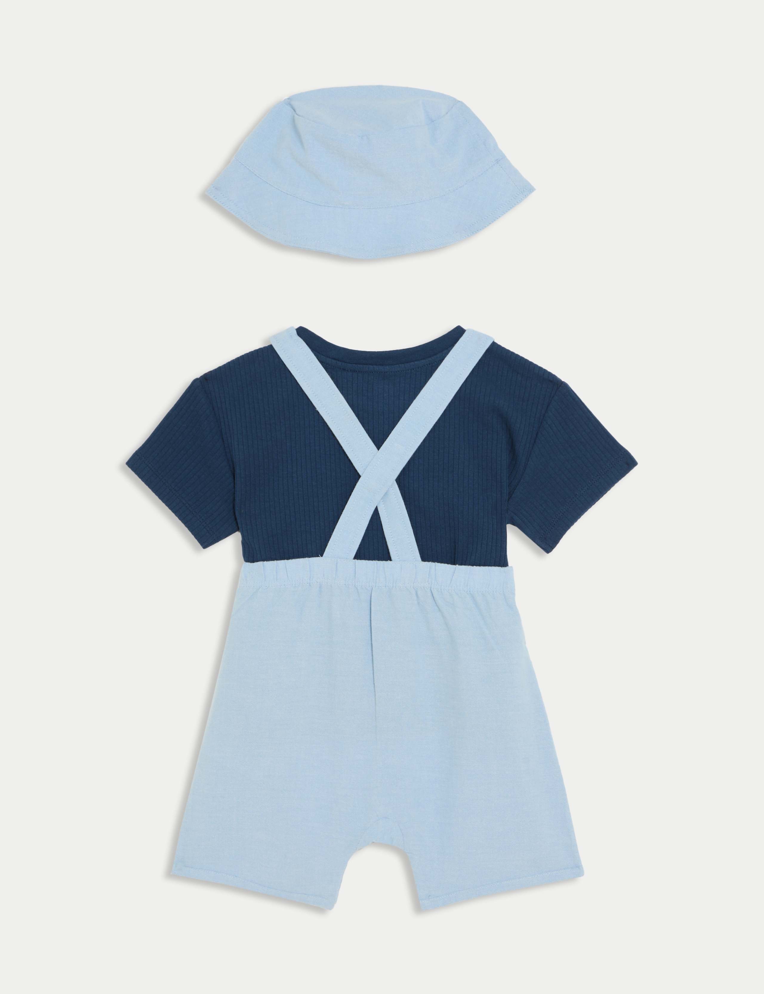 3pc Cotton Rich Peter Rabbit™ Dungaree Outfit (0-3 Yrs) 2 of 7