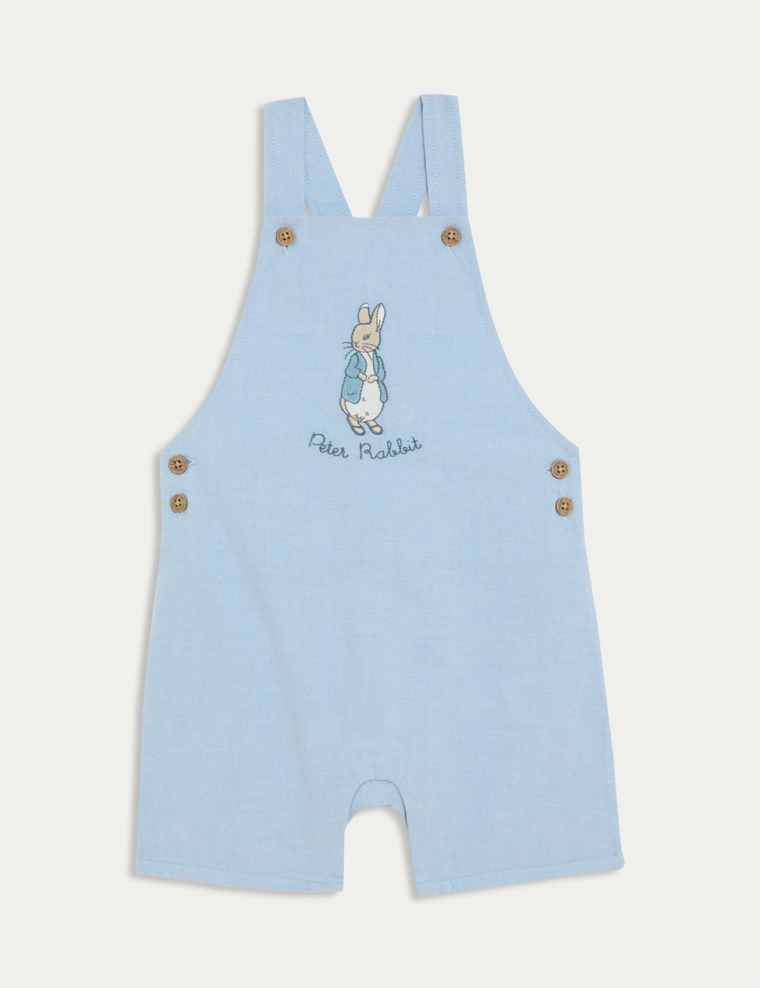 3pc Cotton Rich Peter Rabbit™ Dungaree Outfit (0-3 Yrs) 3 of 7