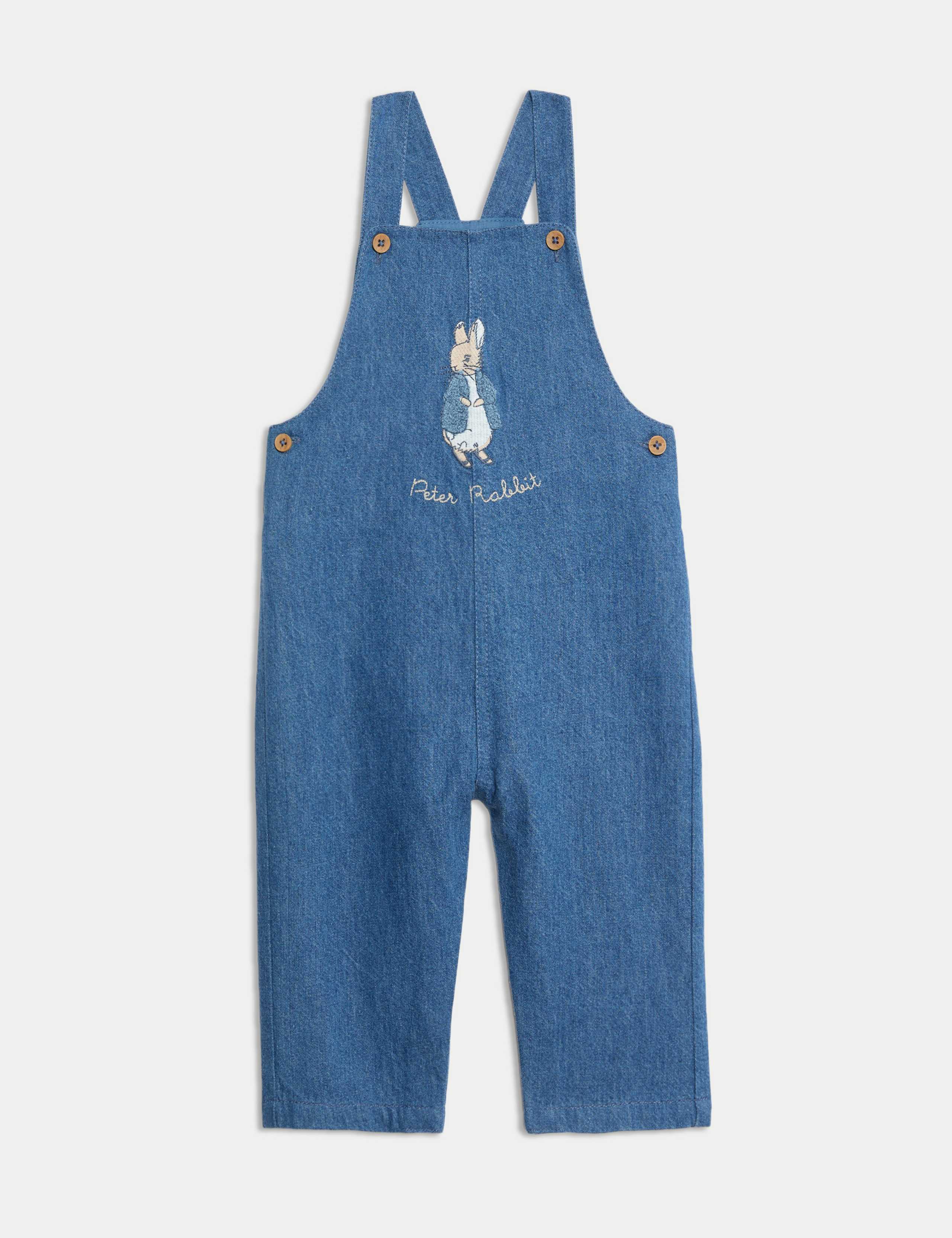 2pc Pure Cotton Peter Rabbit™ Striped Dungaree Outfit (0-3 Yrs) 3 of 6