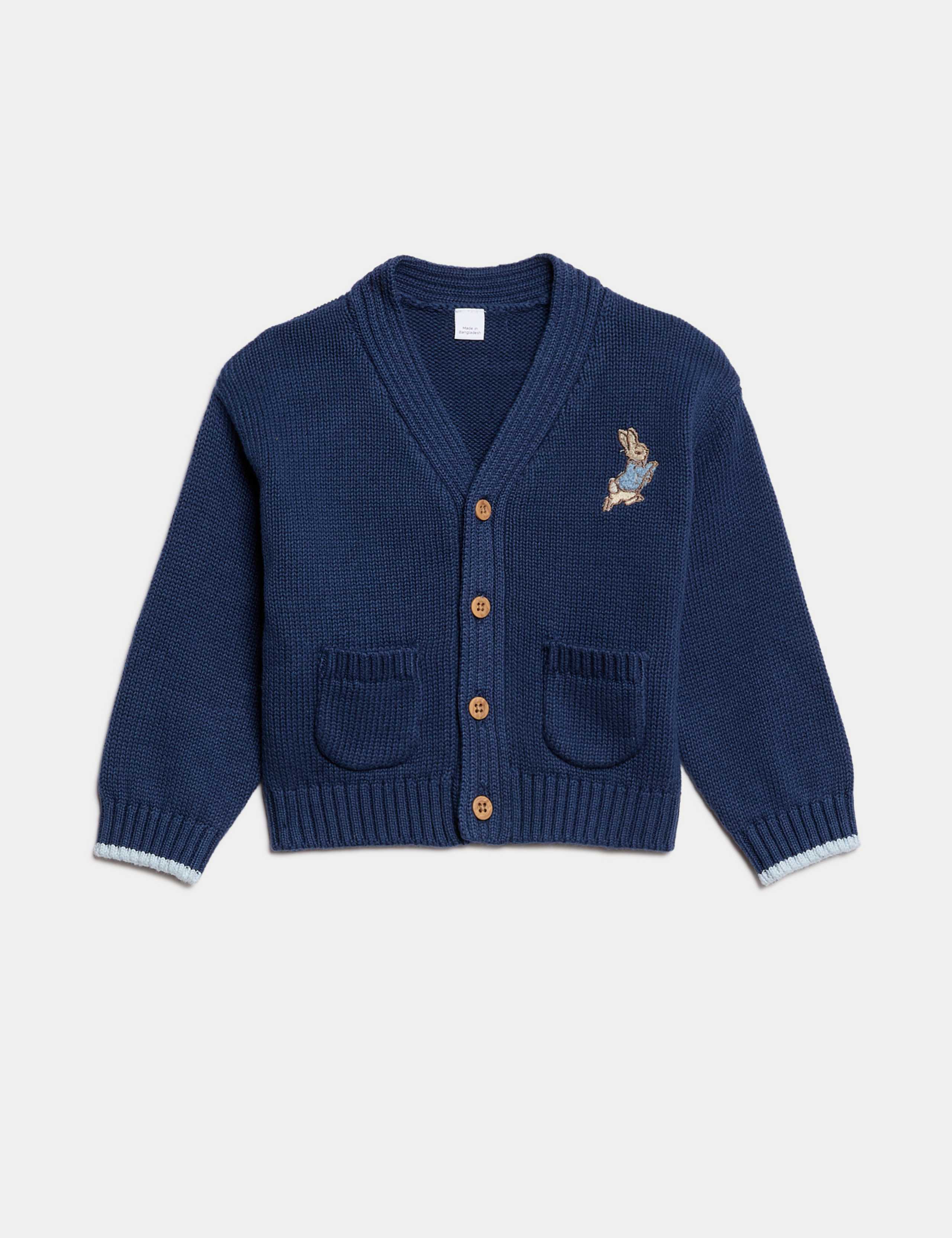 Pure Cotton Peter Rabbit™ Cardigan (0 Mths-3 Yrs) 1 of 3