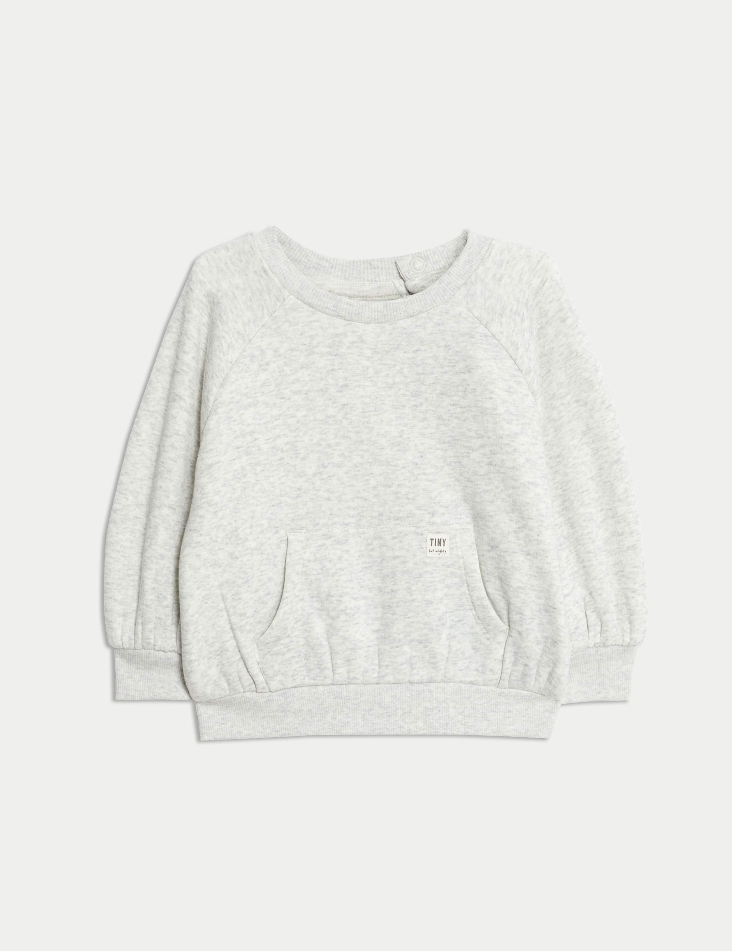 Cotton Blend Fleece Lined Sweatshirt (0-3 Yrs) 1 of 3