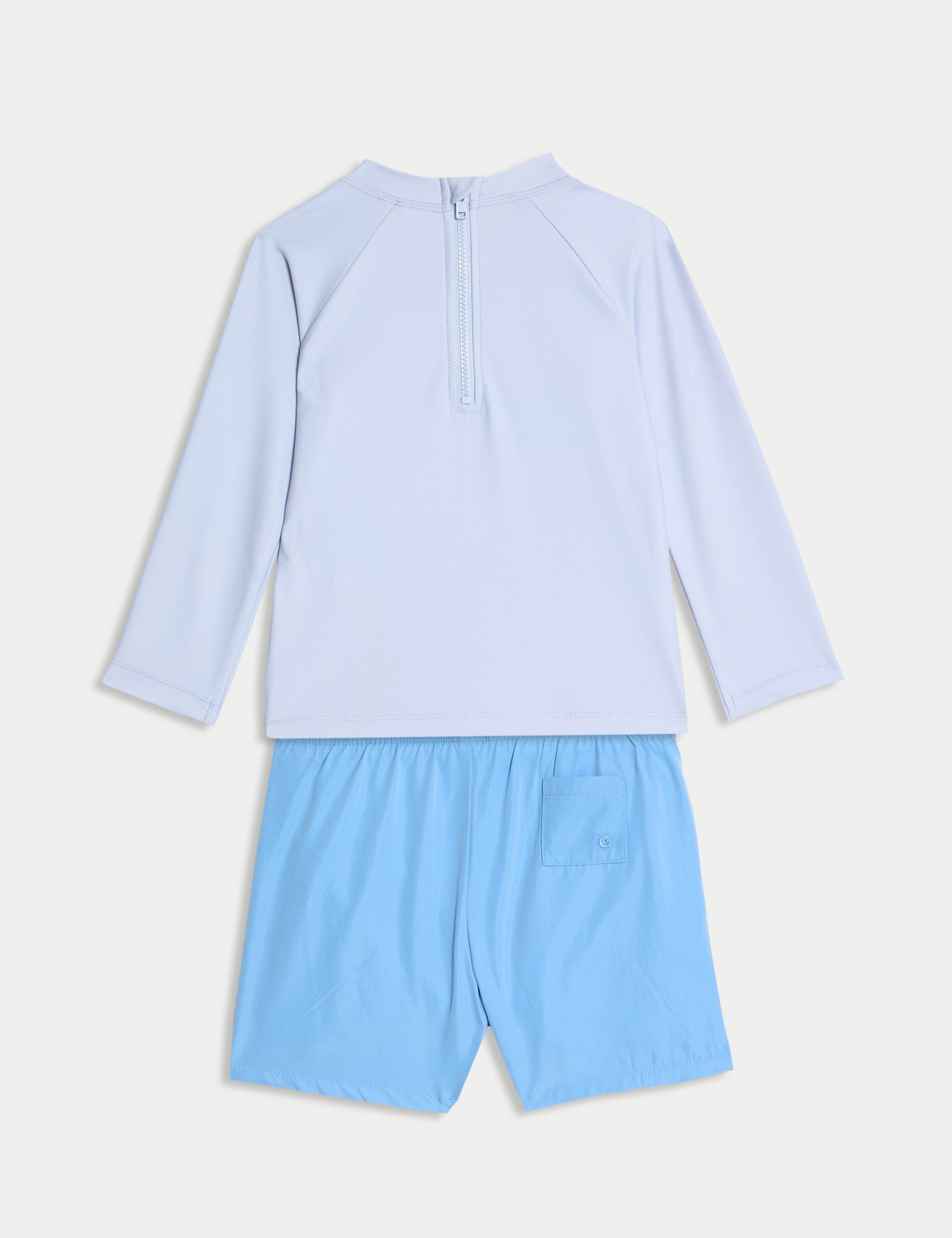 2pc A La Mer Slogan Rash Vest Swim Set (0-6 Yrs) 2 of 6