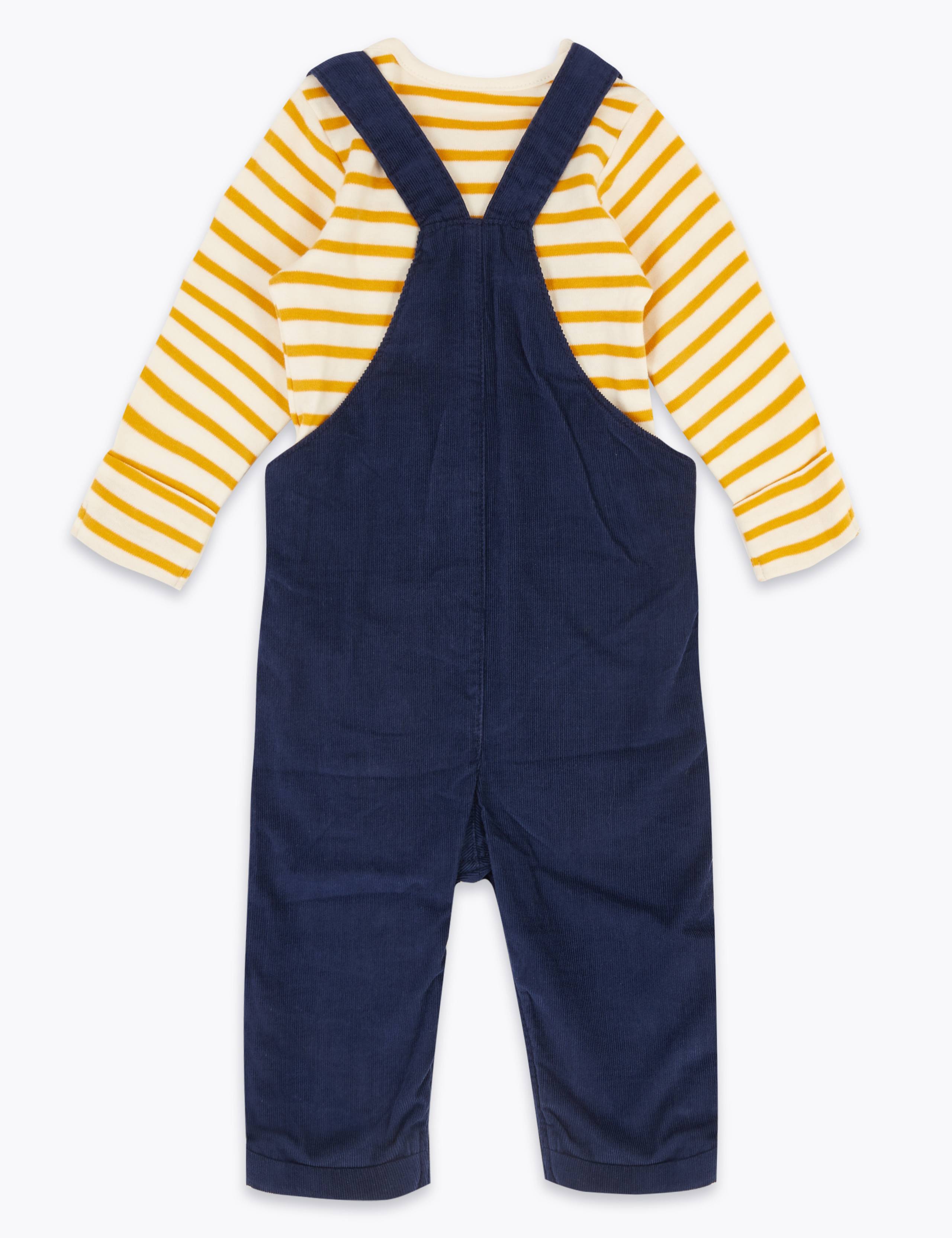 2 Piece Dinosaur Dungaree Set (0-3 Yrs) 2 of 7