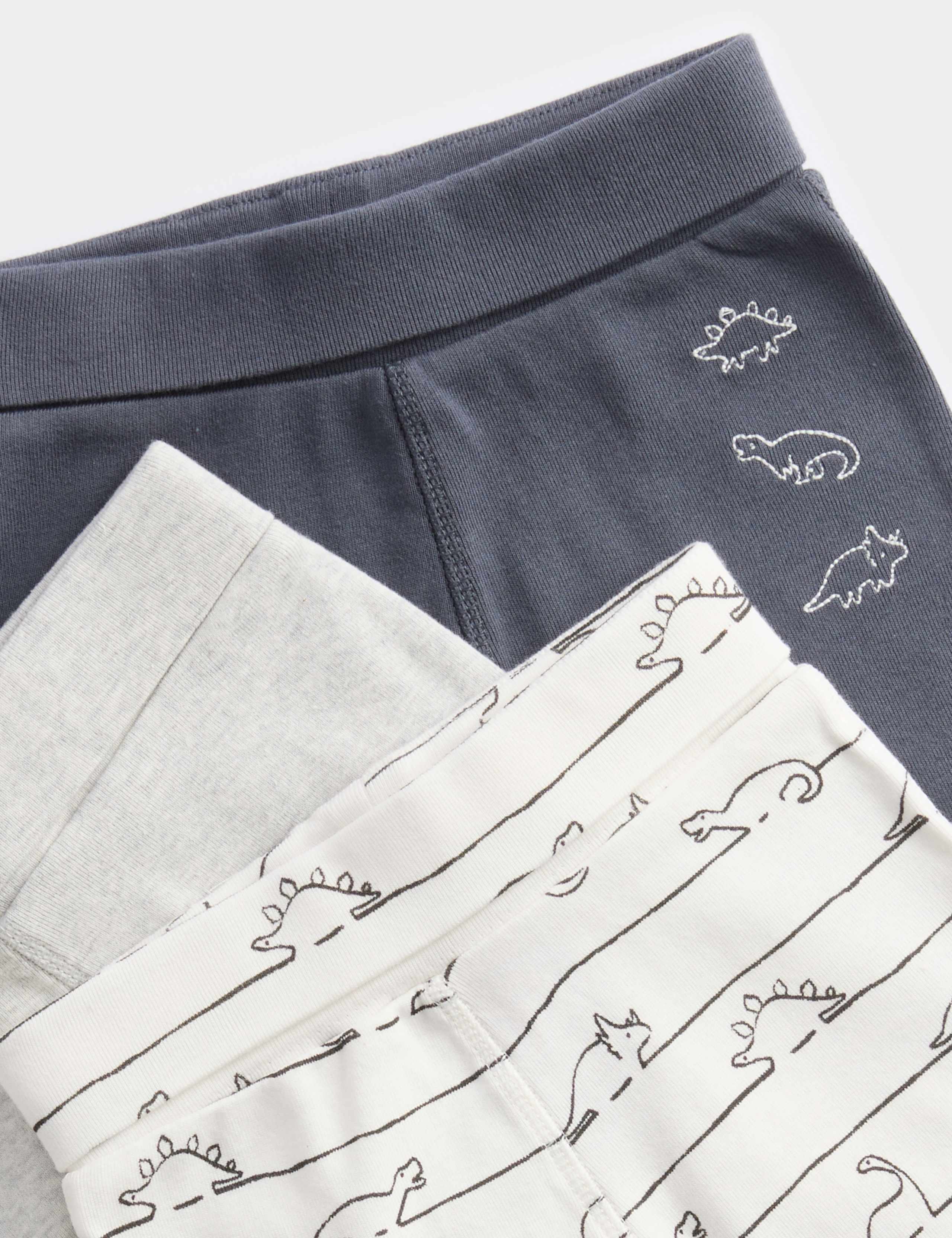 3pk Pure Cotton Dinosaur Leggings (0 Mths-3 Yrs) 2 of 2