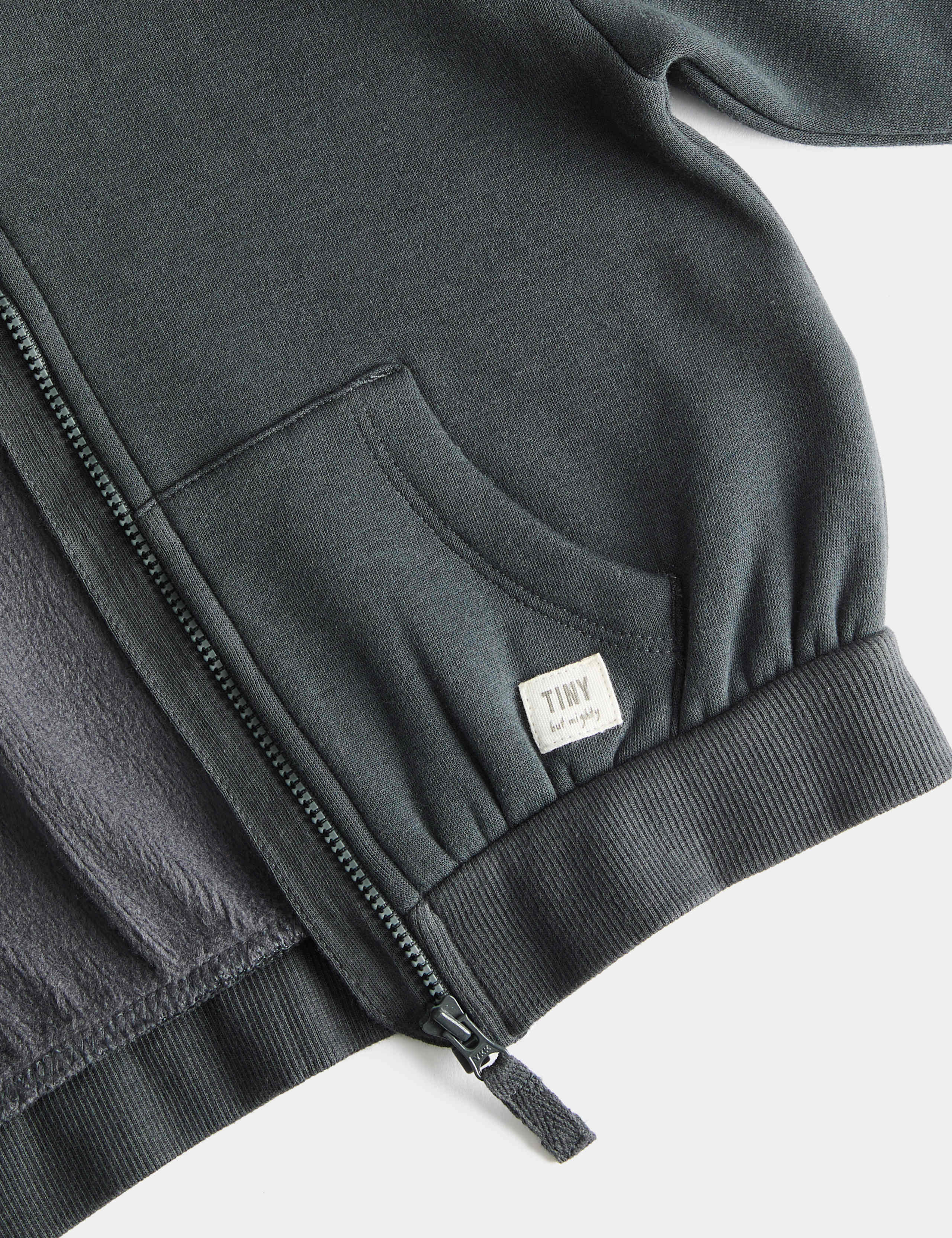 Cotton Blend Fleece Lined Hoodie (0-3 Yrs) 2 of 2