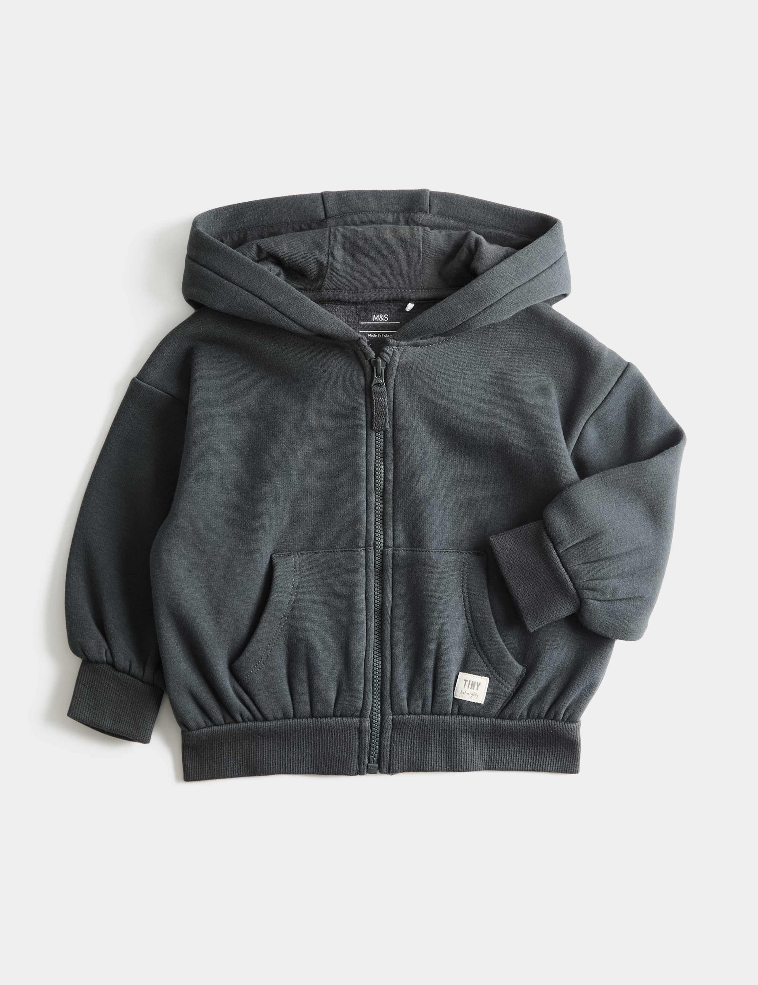 Cotton Blend Fleece Lined Hoodie (0-3 Yrs) 1 of 2