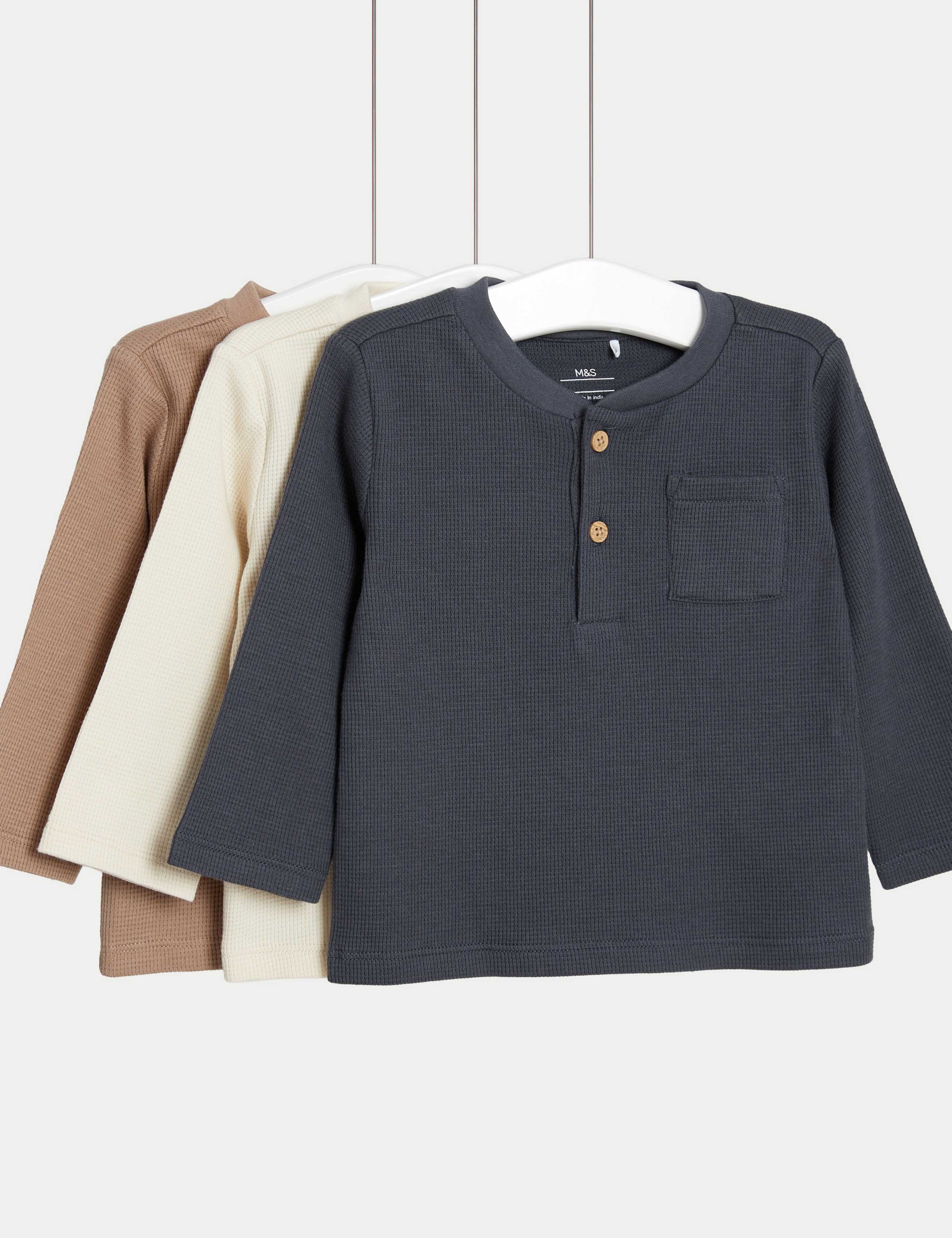 3pk Pure Cotton Tops (0-3 Yrs) 1 of 1